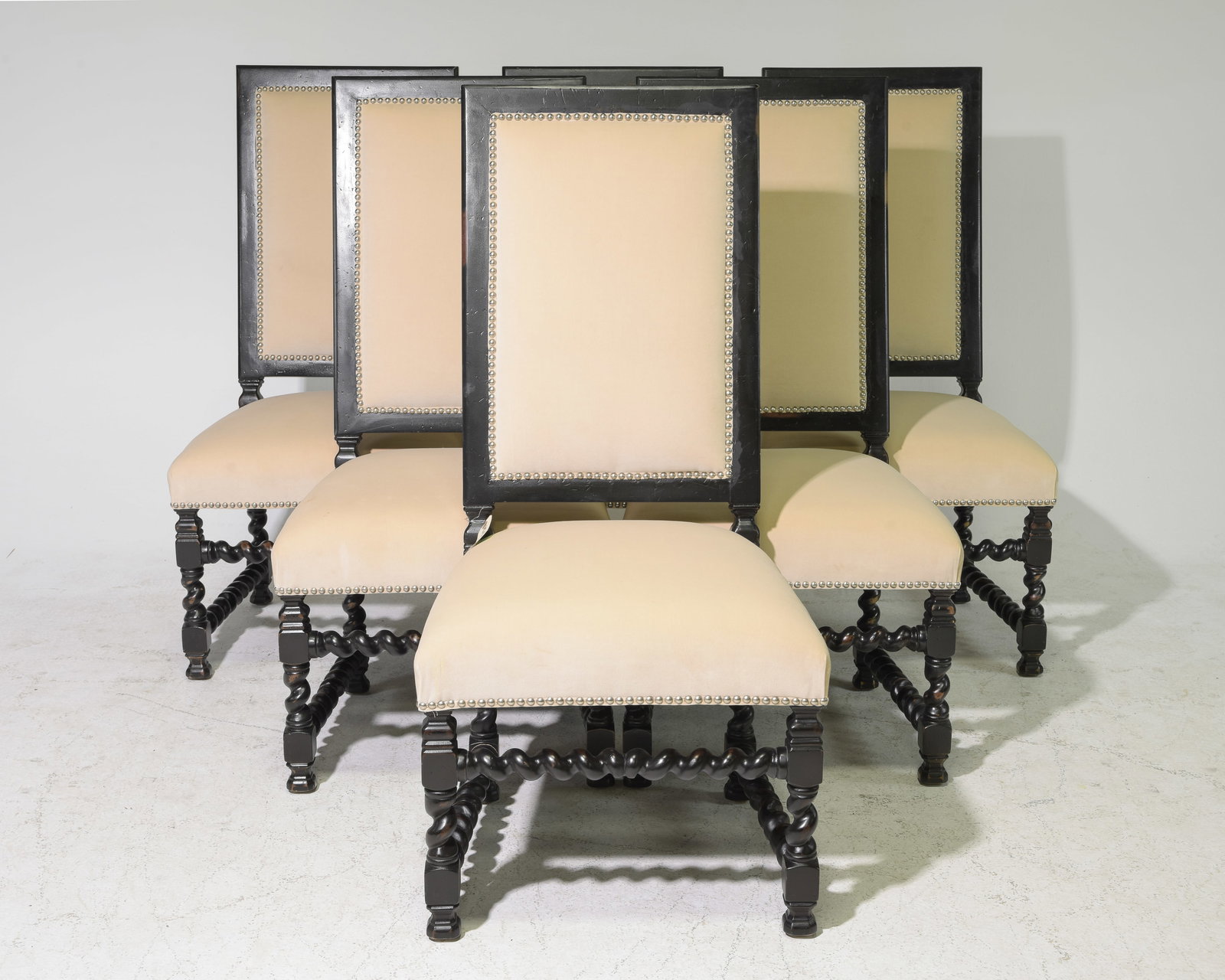 Set of 6 High Back Dining Chairs with Twist Stretchers (1 of 4)