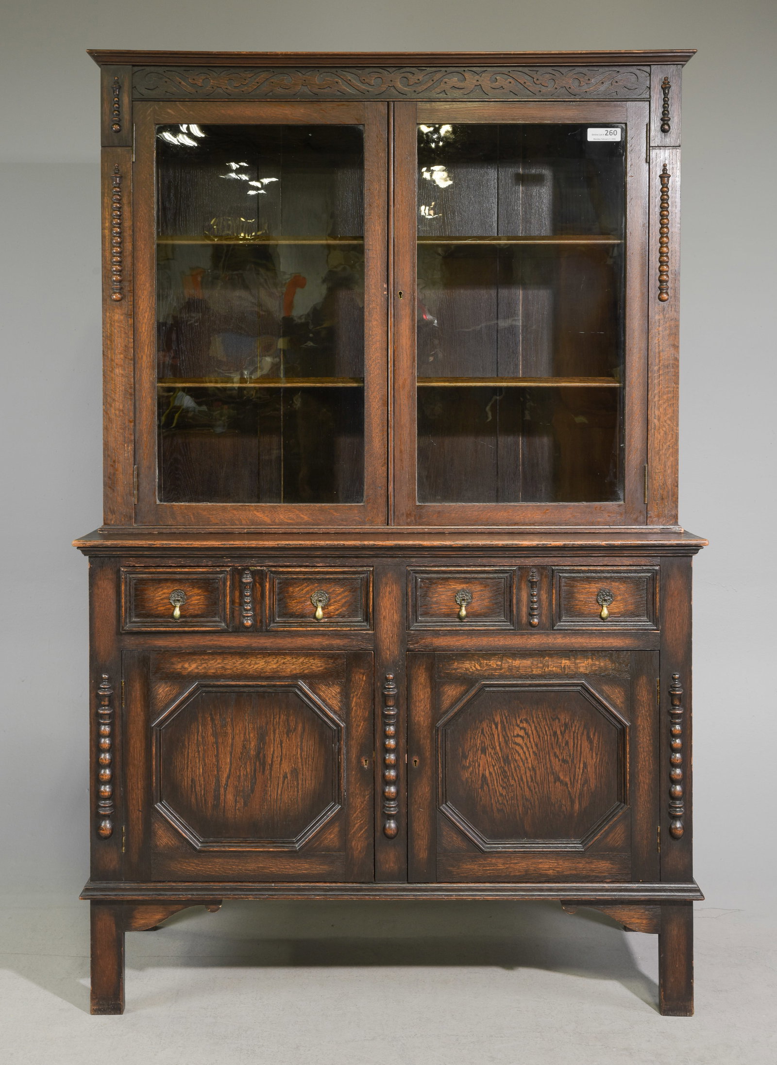 Jacobean Oak Bookcase / Cupboard (1 of 7)