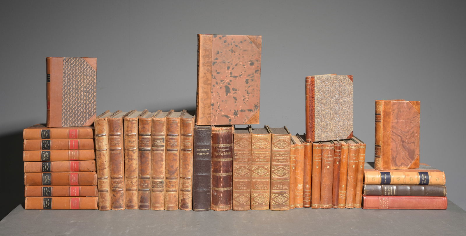 35 Assorted Leather Bound Books / Novels #1 (1 of 8)