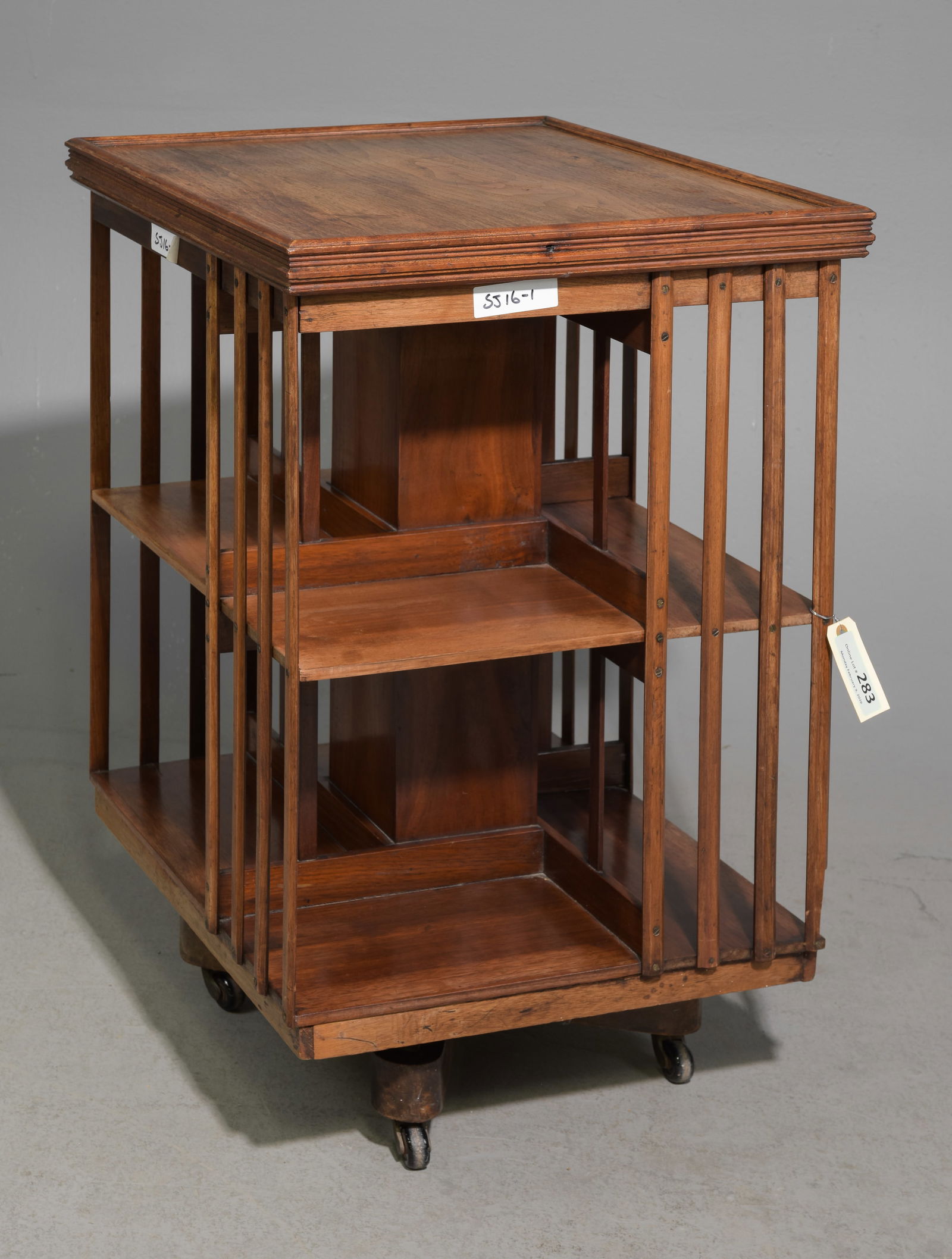 English Walnut Revolving Bookshelf (1 of 4)