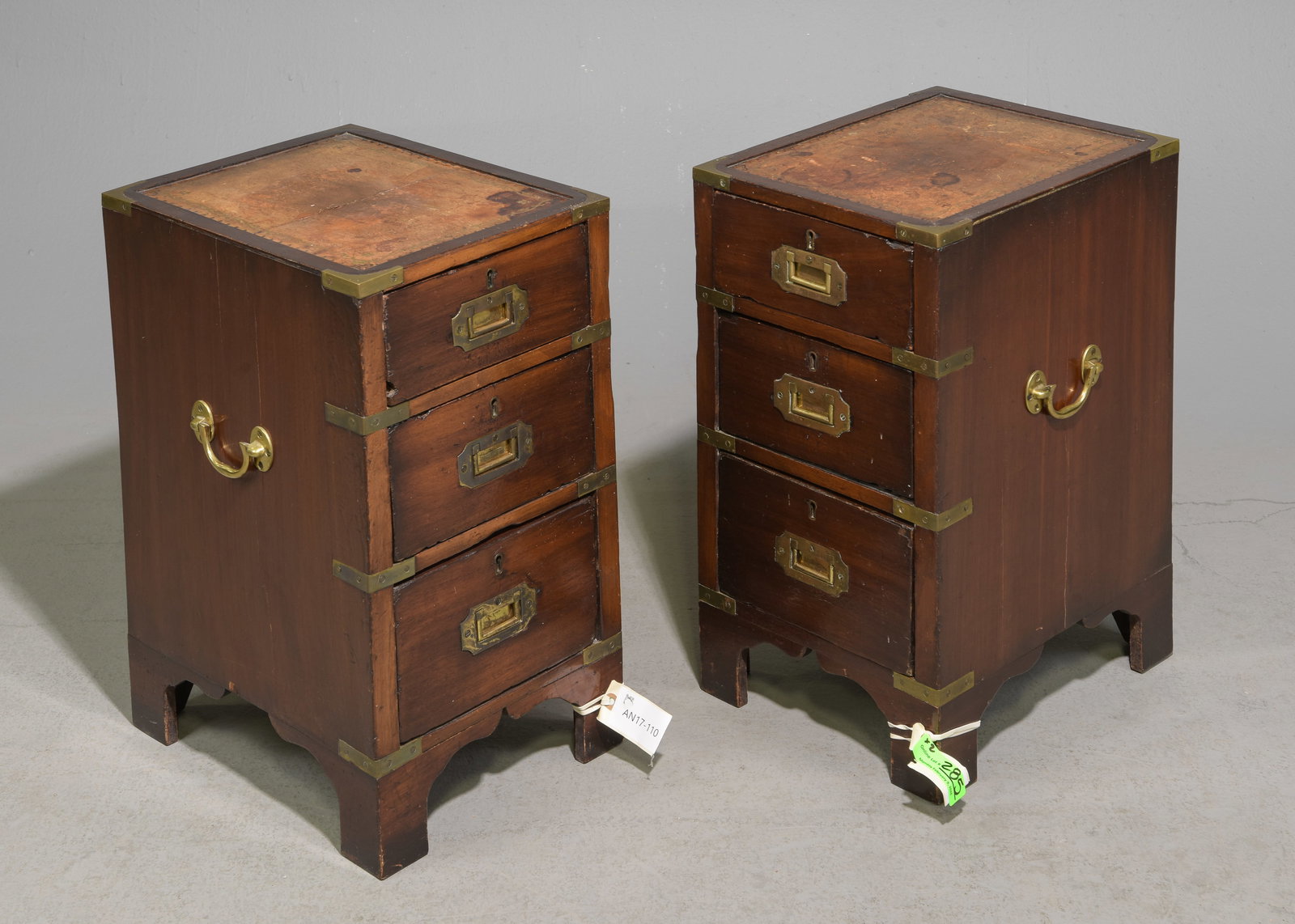 2 Danish Leather Top Campagne Style Chests (1 of 4)