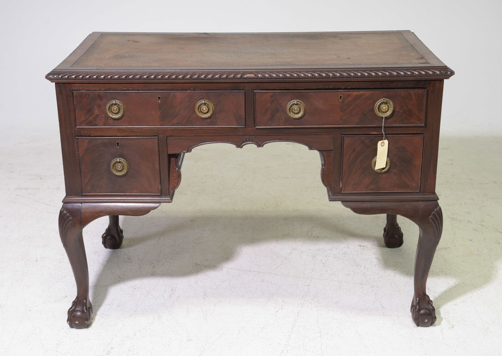 English Ball & Claw Foot Mahogany Desk (1 of 5)