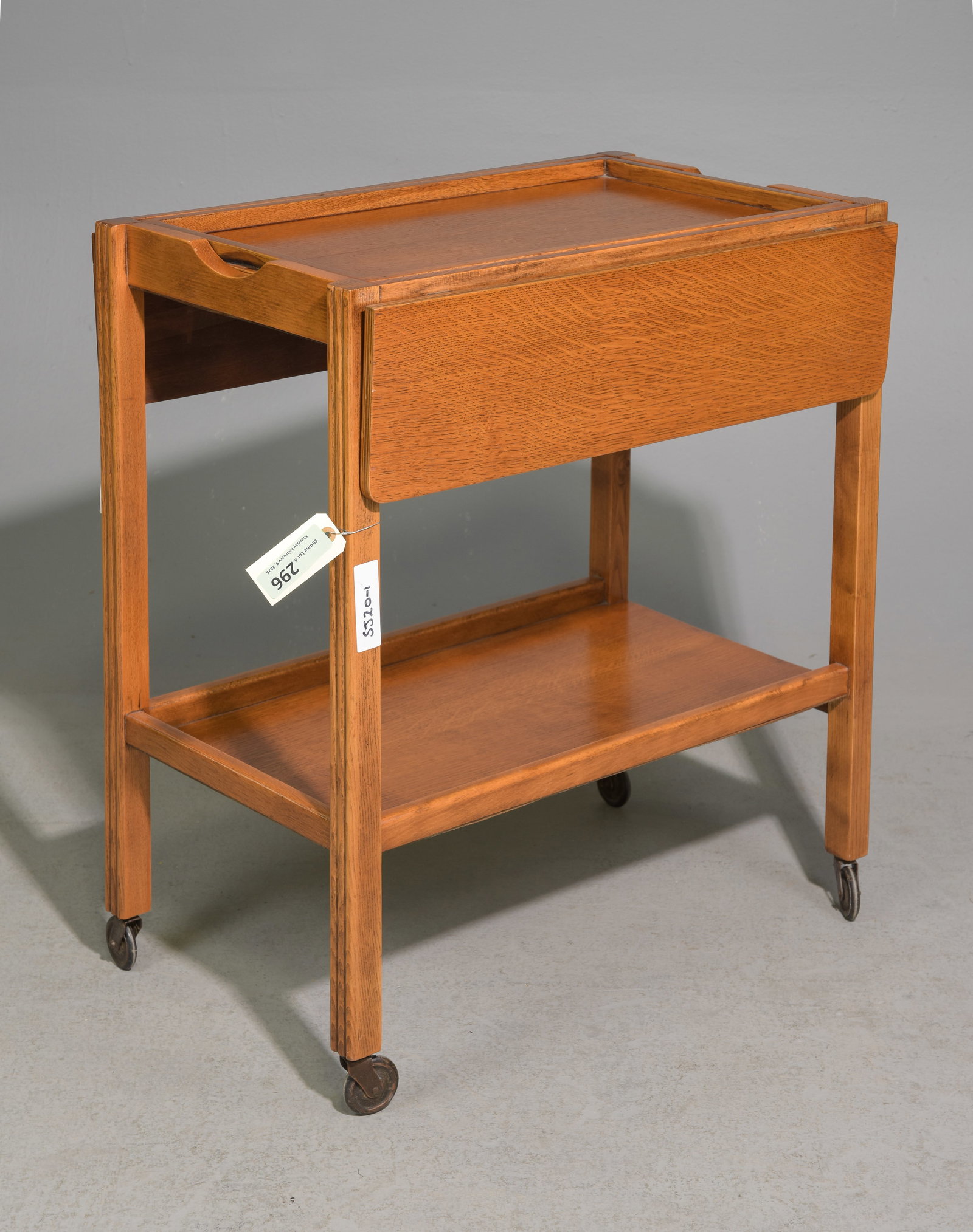 English Oak Drop Sided Trolley / Bar Cart (1 of 4)