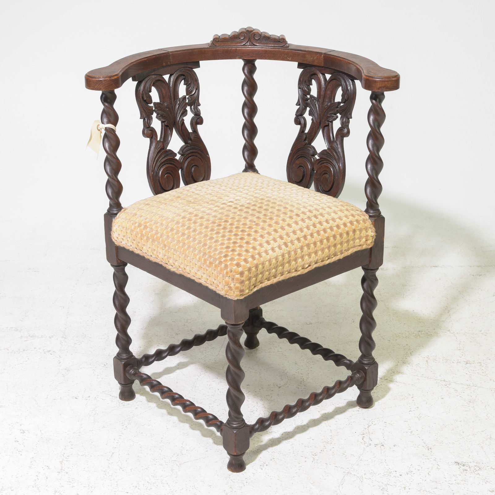 Danish Upholstered Twist Corner Arm Chair (1 of 5)