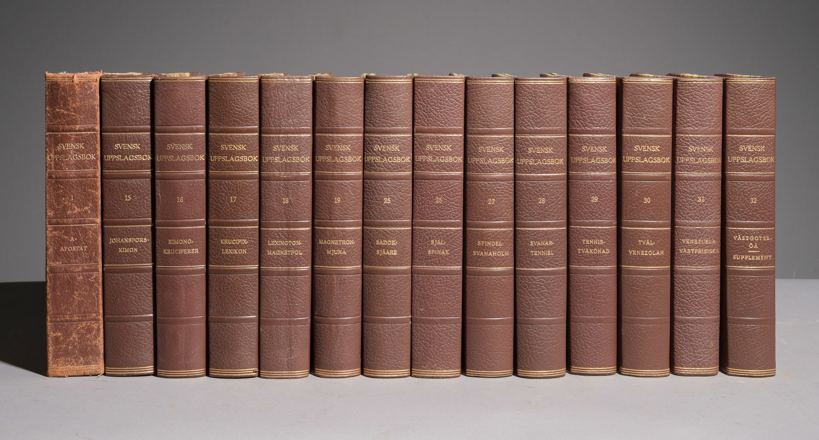 14 Svensk Uppslagsbok Leather Bound Books (1 of 7)