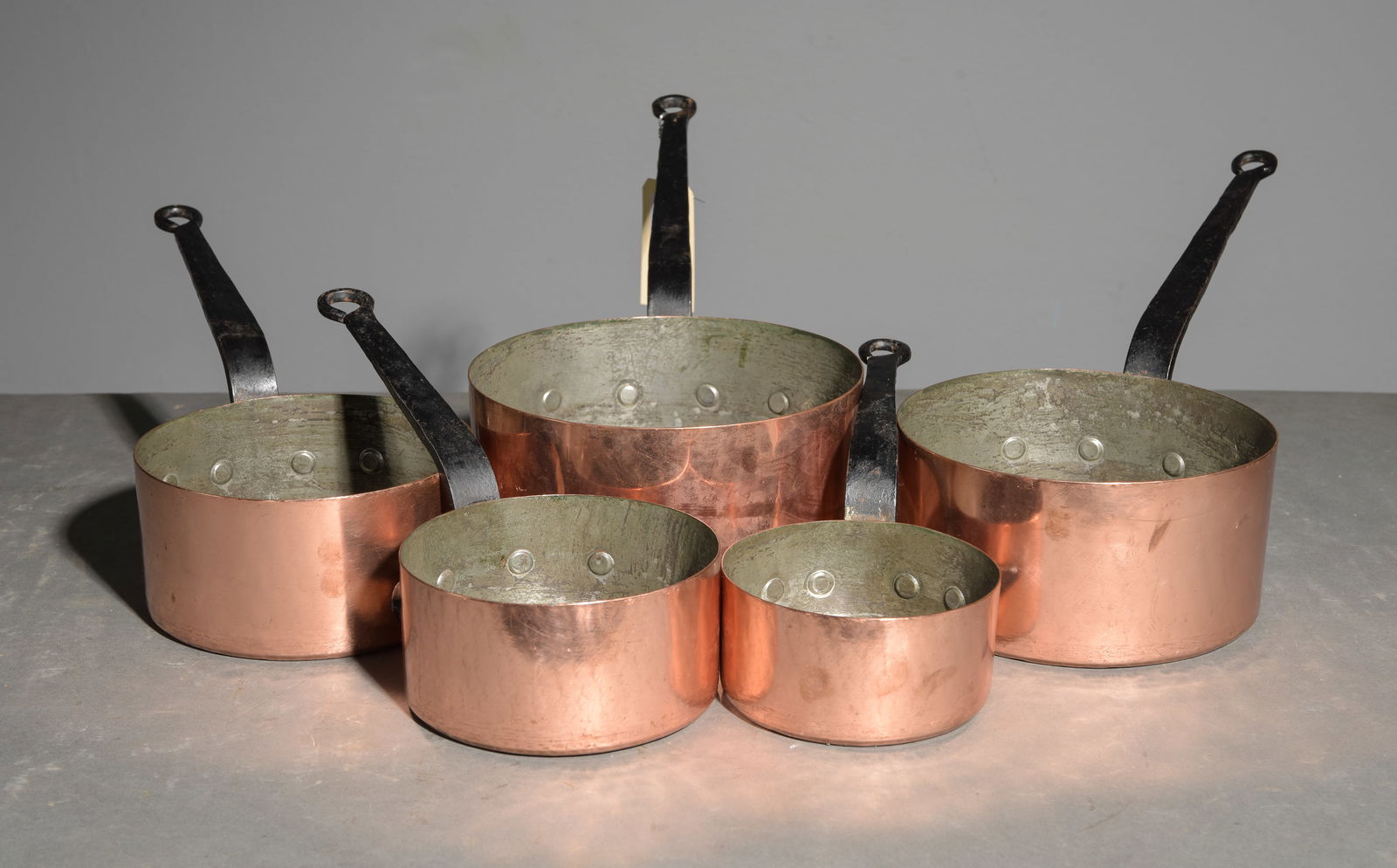 French Set of 5 Copper Sauce Pans (1 of 3)