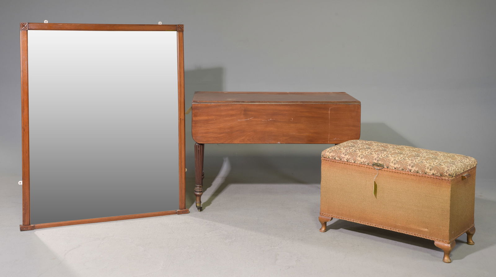 English Drop Sided Table, Framed Mirror & Trunk (1 of 5)