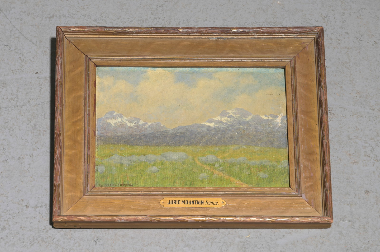 Antique Oil On Board - Jurie Mountain France (1 of 3)