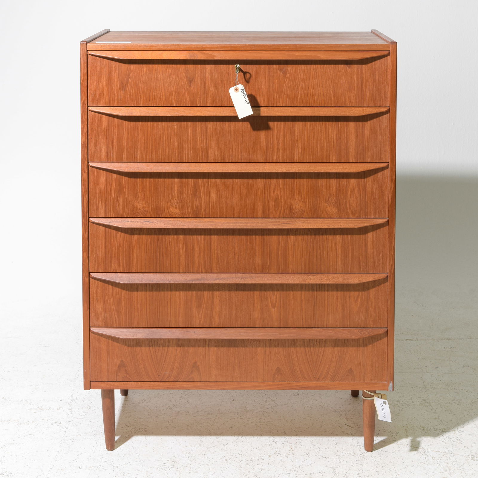 Tall Danish Modern chest with six Drawers (1 of 4)