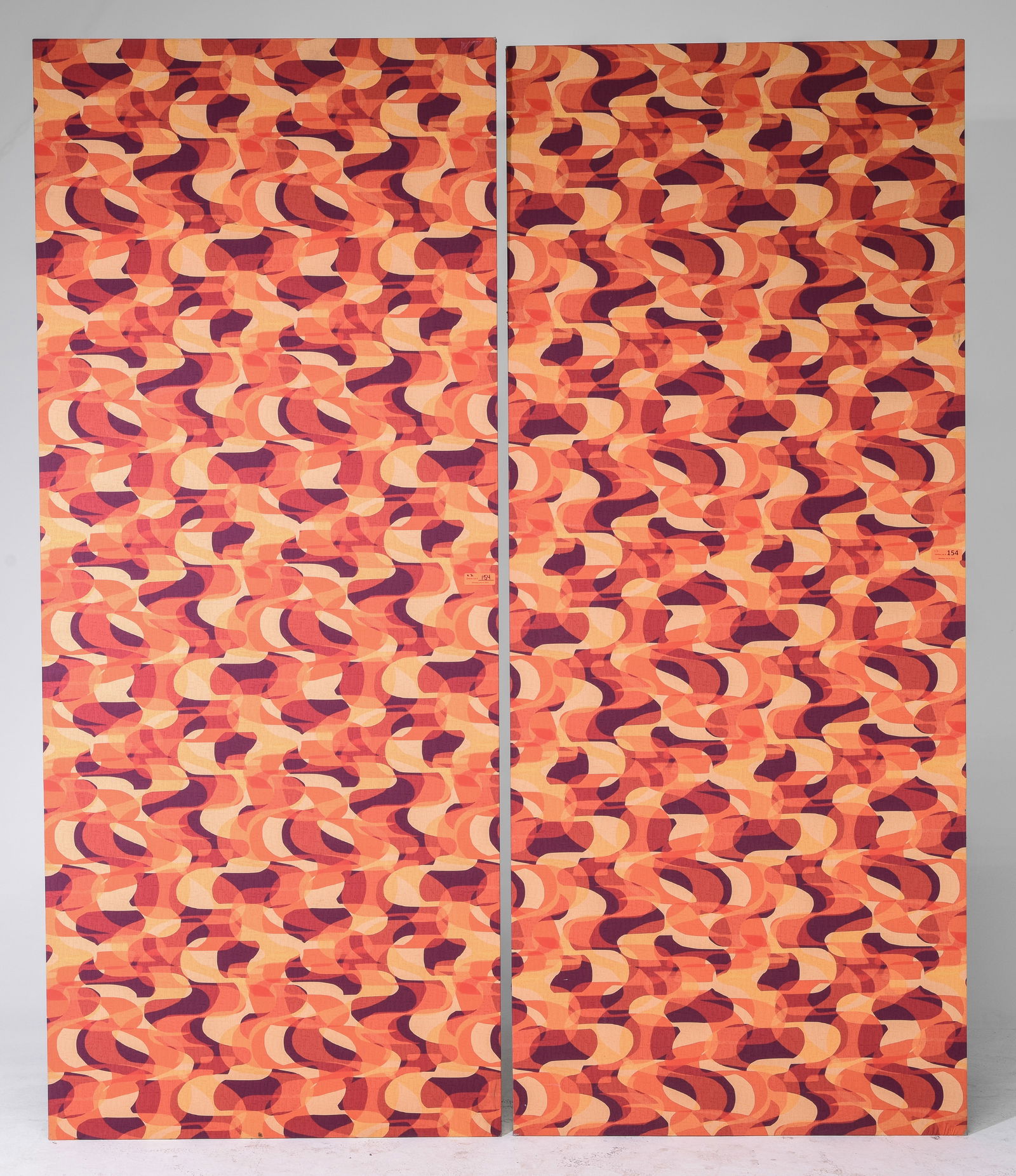 2 Large Abstract Fabric Wrapped Panels / "Screen" (1 of 3)