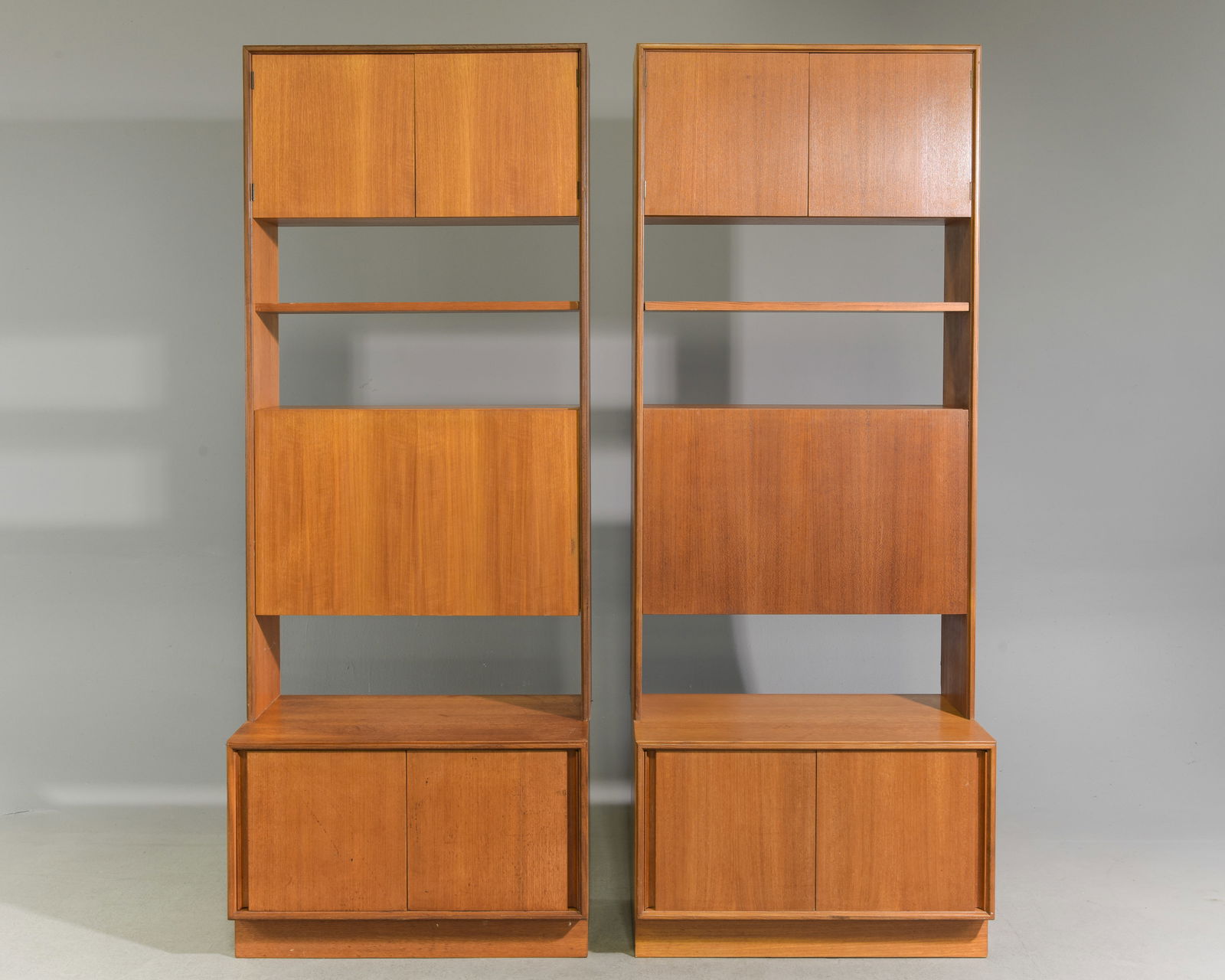 2 Mid Century Modern G-Plan Bookcases / Wall Units #1: These 2 Danish Modern Style Teak Bookcases are British and made by Mid Century Modern Furniture Maker G Plan ( Gplan ), Part of their Form V Series. - 78 in tall x 30 x 18 each