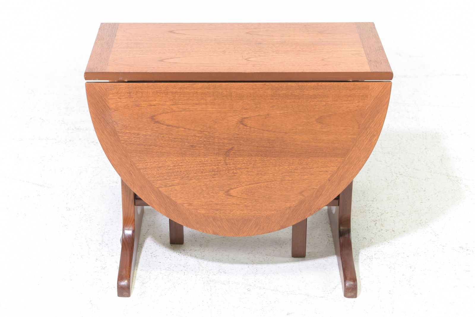 Mid Century Modern Petite Drop Leaf Table: Danish Modern Style Petite / Small Drop Leaf Table - 19.75 in tall x 24 x 15.5, Leaves add an additional 14 inches each