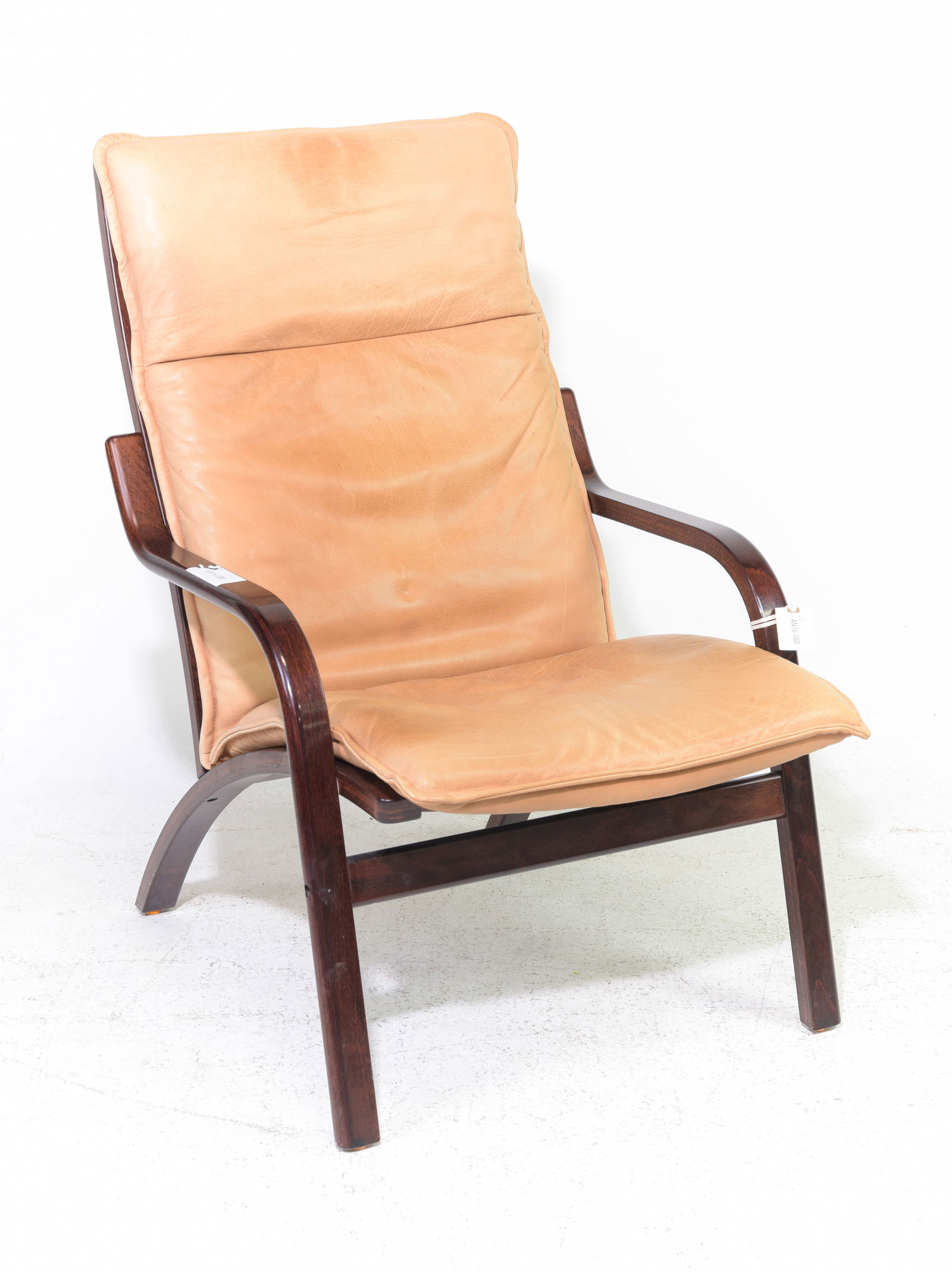 Danish Modern Leather Upholstered Arm Chair (1 of 4)