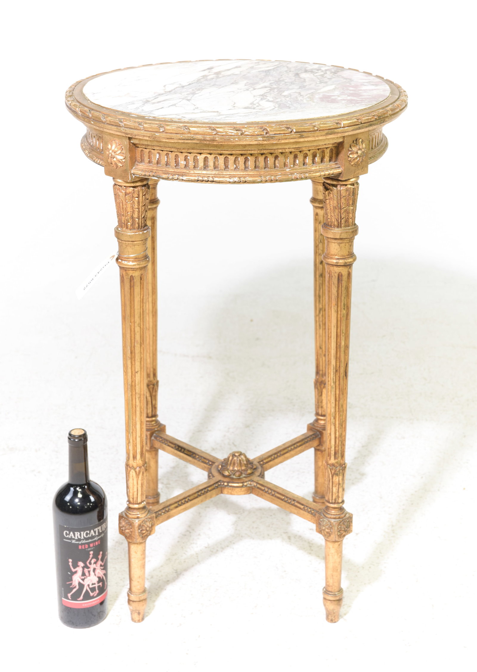 Louis XVI Style Gilded Inset Marble Top Table (1 of 3)