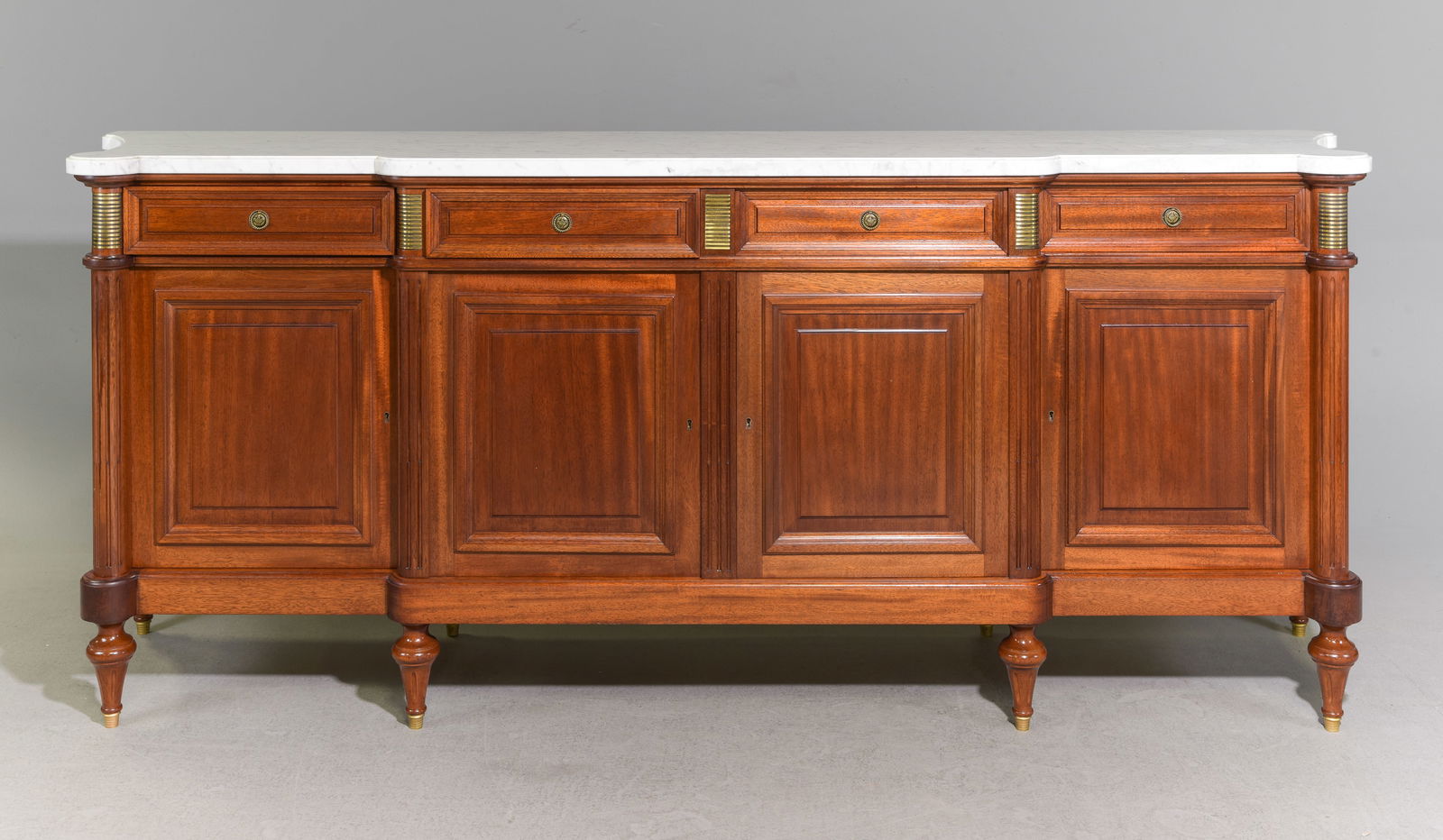 Louis XVI Style White Marble Top Sideboard (1 of 7)