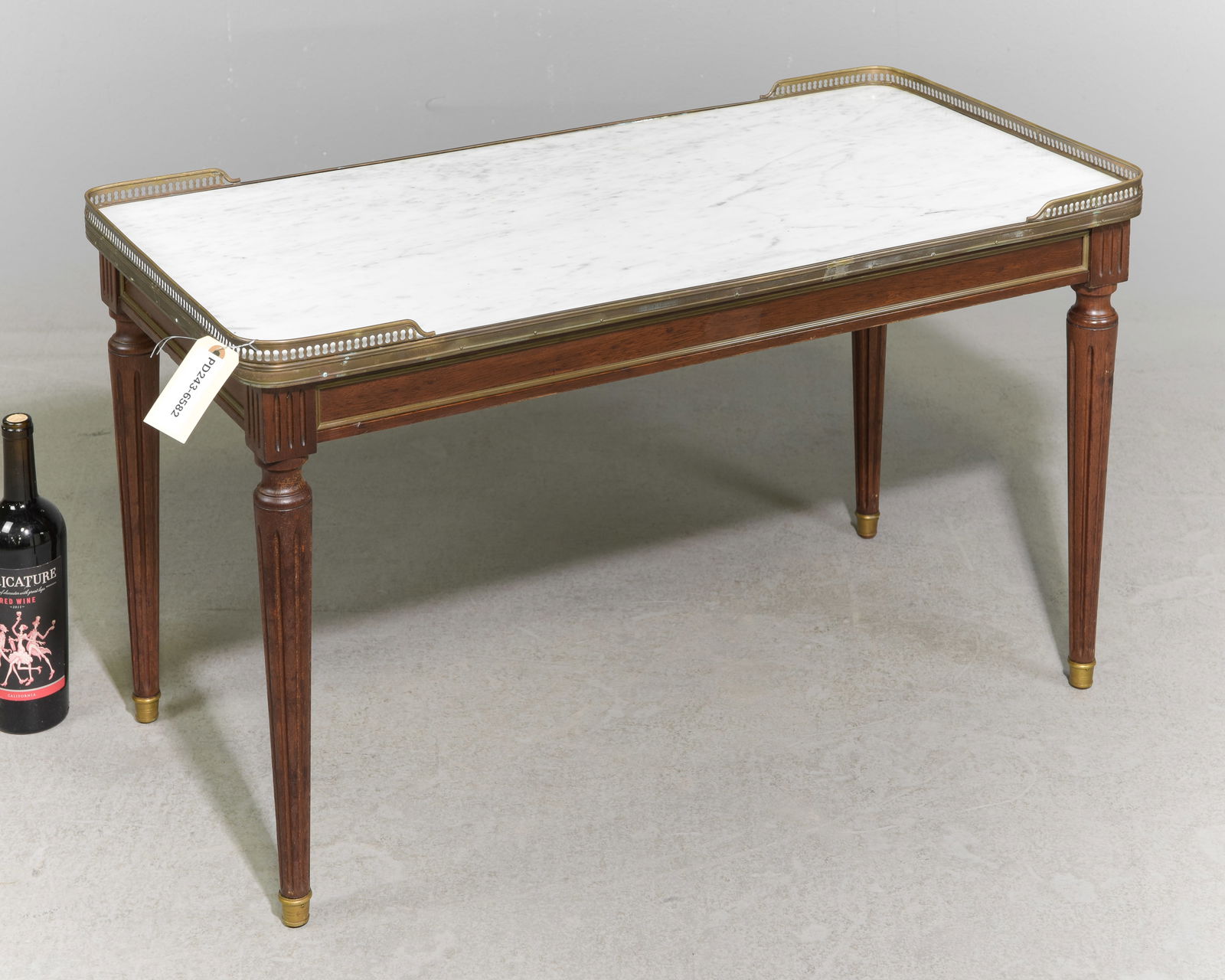 Louis XVI Style White Marble Top Coffee Table (1 of 2)