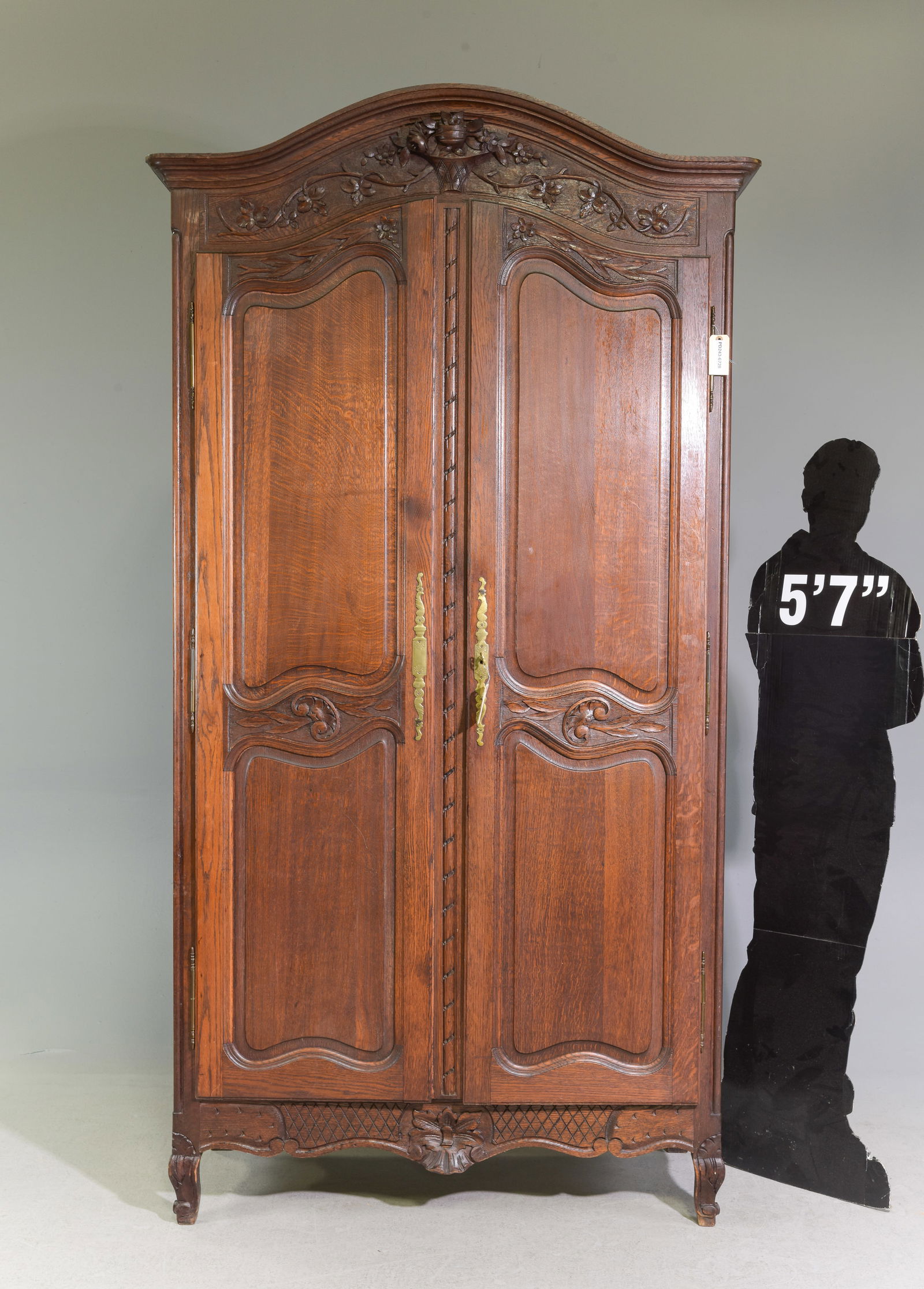 Louis XV Style Oak Double Door Armoire (1 of 9)