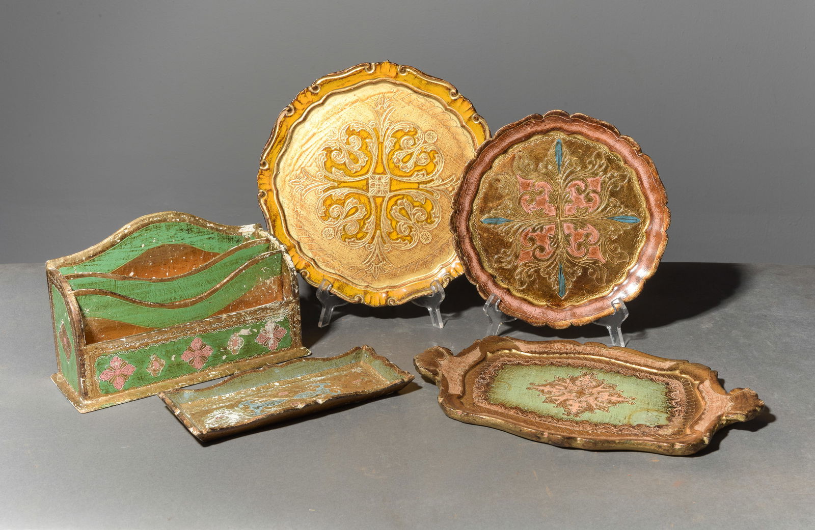 5pcs Assorted Florentine Trays & Letter Holder (1 of 5)
