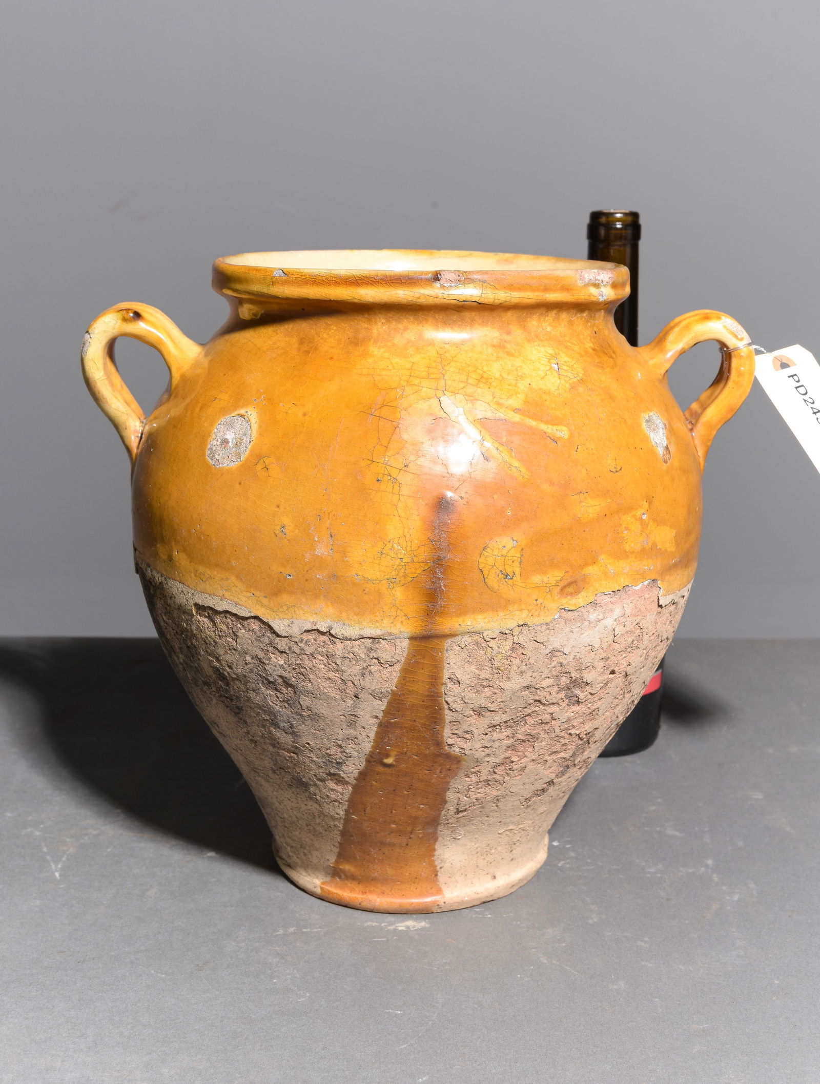 French Yellow Glazed Confit Pot #1 (1 of 4)