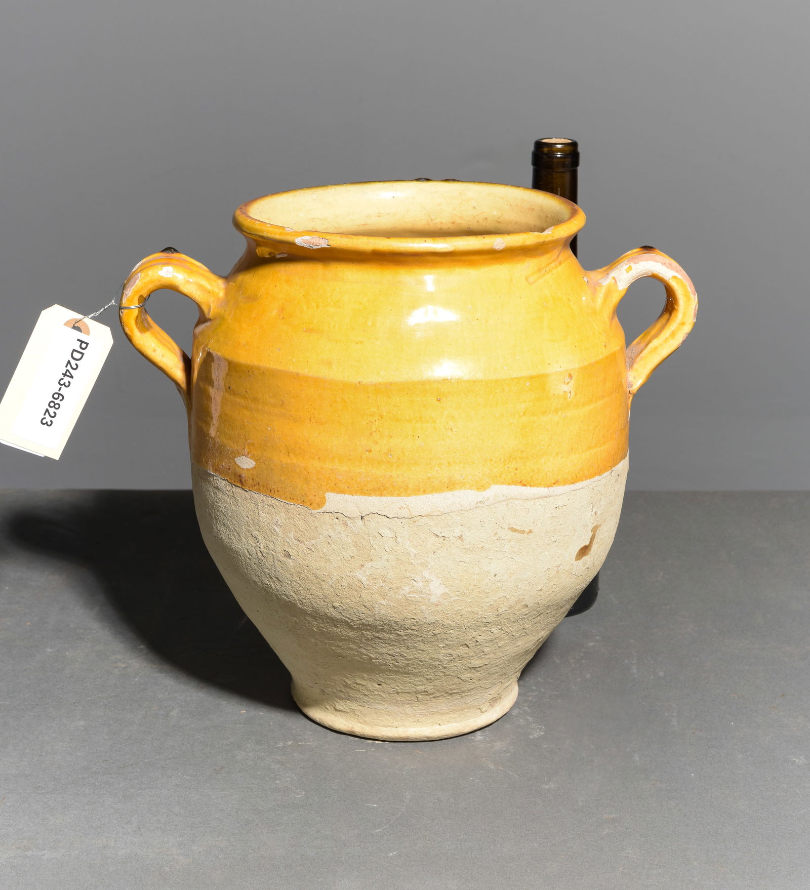 French Yellow Glazed Confit Pot #2: French Yellow Glazed Confit Pot - 11.25 x 12.5 x 9.5