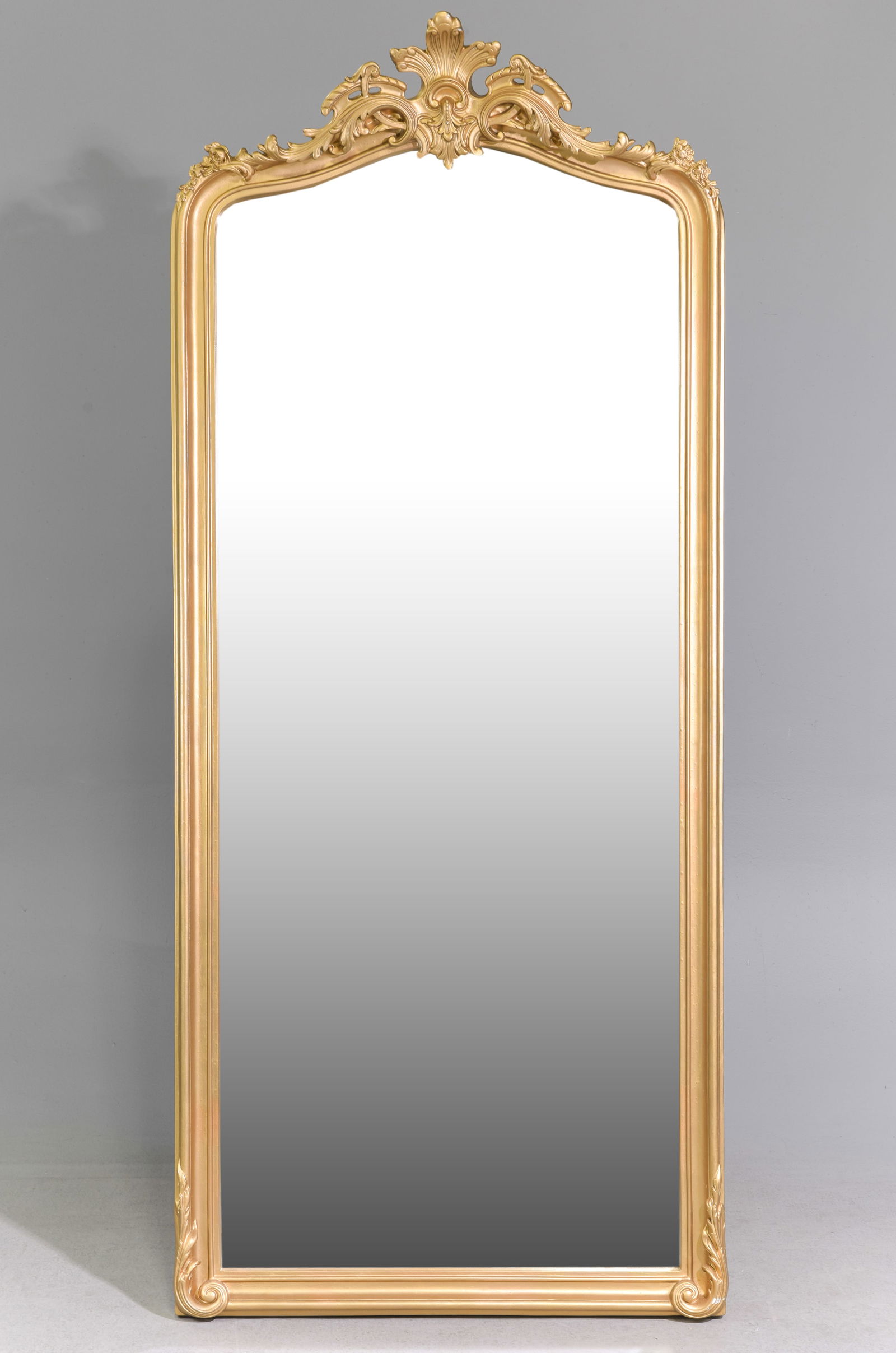 French Style Tall Gold Framed Beveled Mirror (1 of 4)