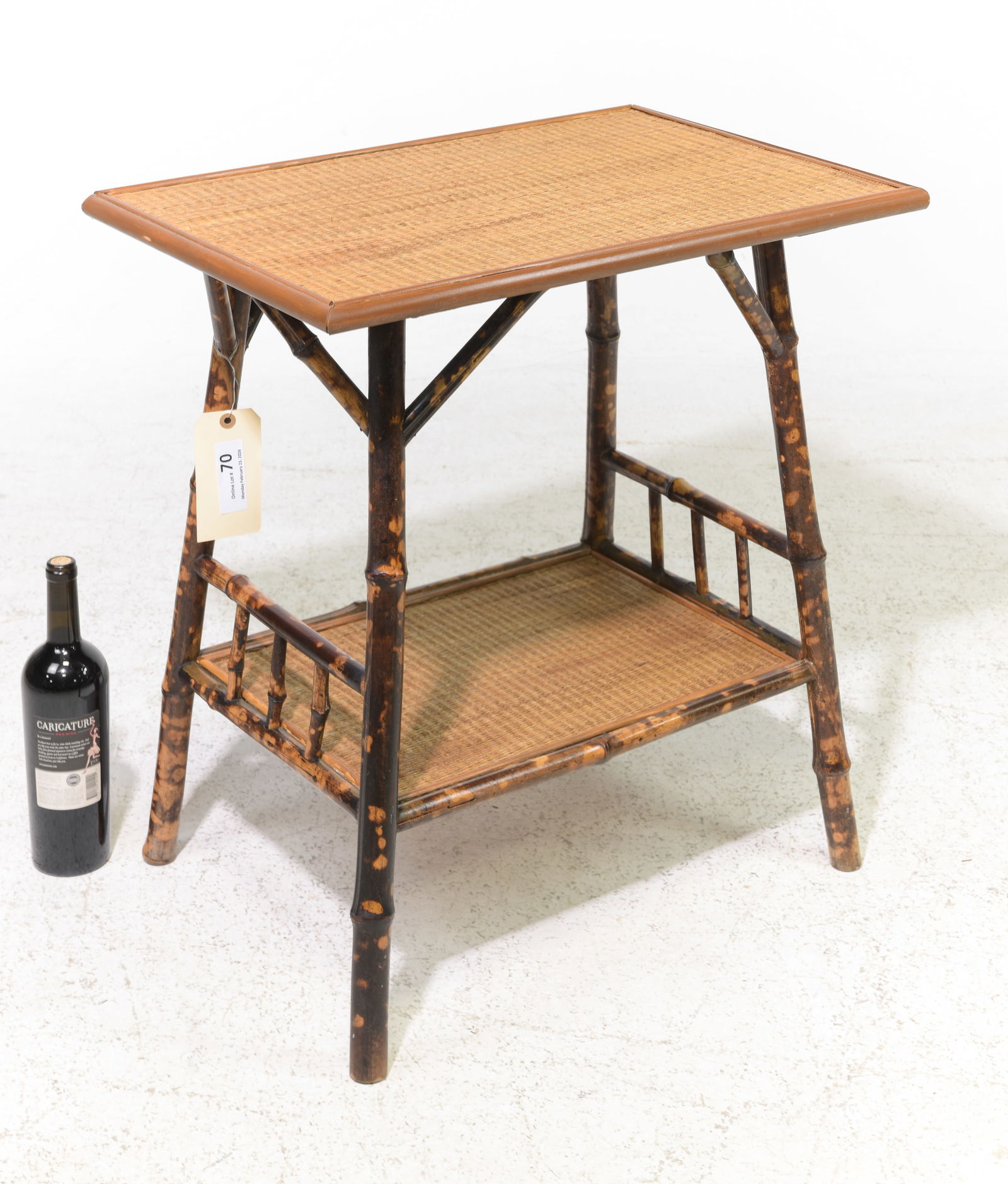 Bamboo & Rattan Two Tier Side Table #1 (1 of 3)