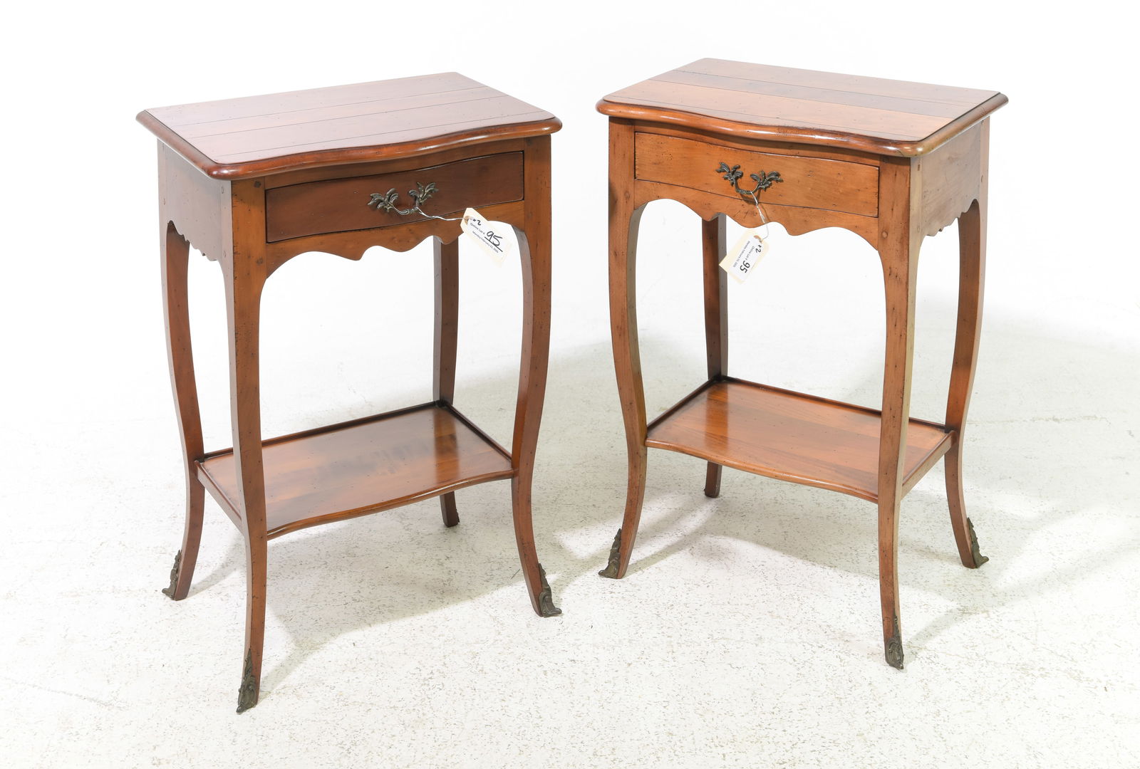 Louis XV Style Pair of Cherry Side / Lamp Tables (1 of 6)