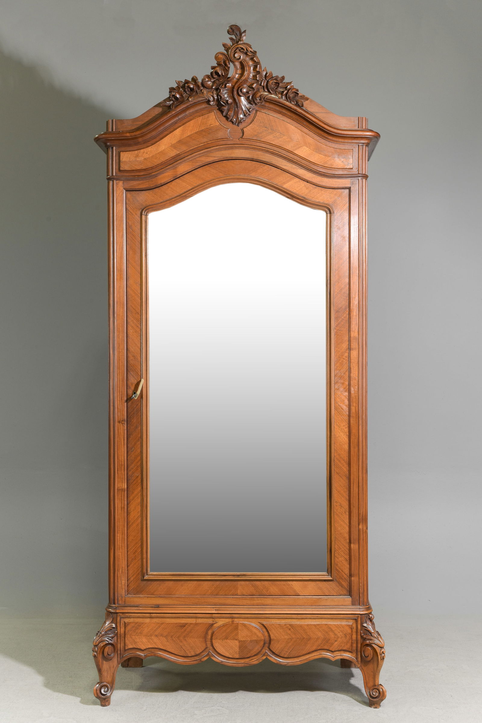 Louis XV Style Walnut Mirror Door Robe (1 of 8)