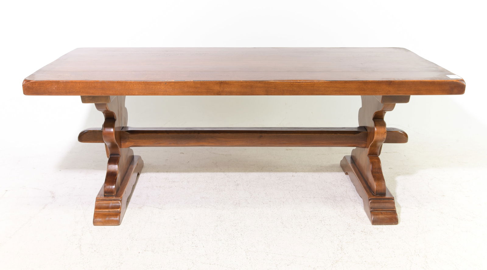 French Solid Oak Trestle Base Monastery Table (1 of 4)