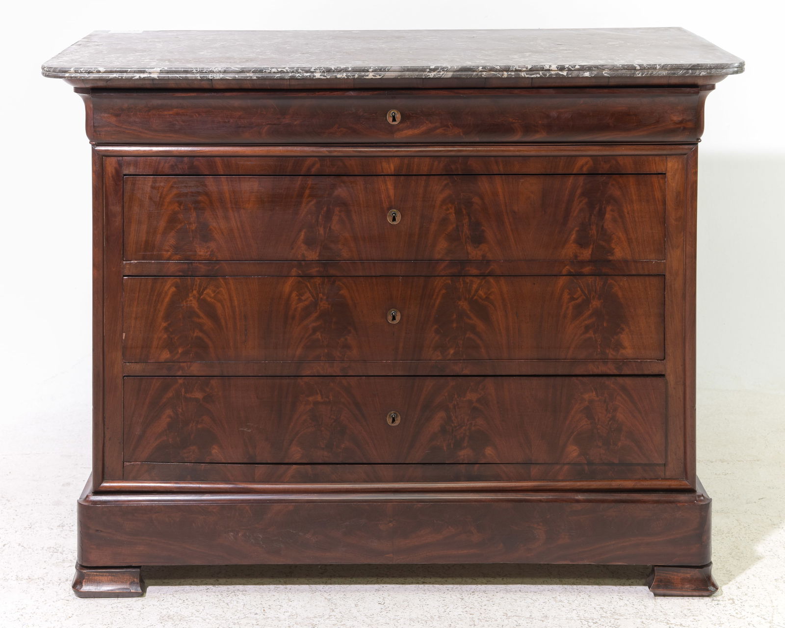 Louis Philippe Style Marble Top Mahogany Chest (1 of 5)