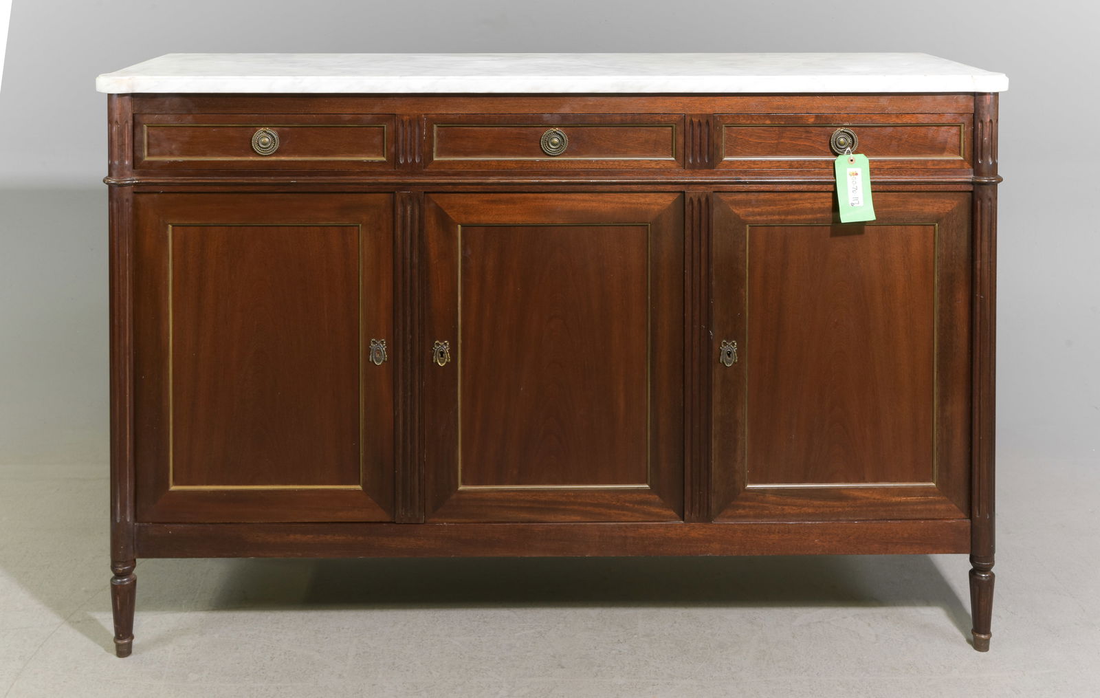 Louis XVI Style White Marble Top Sideboard (1 of 7)