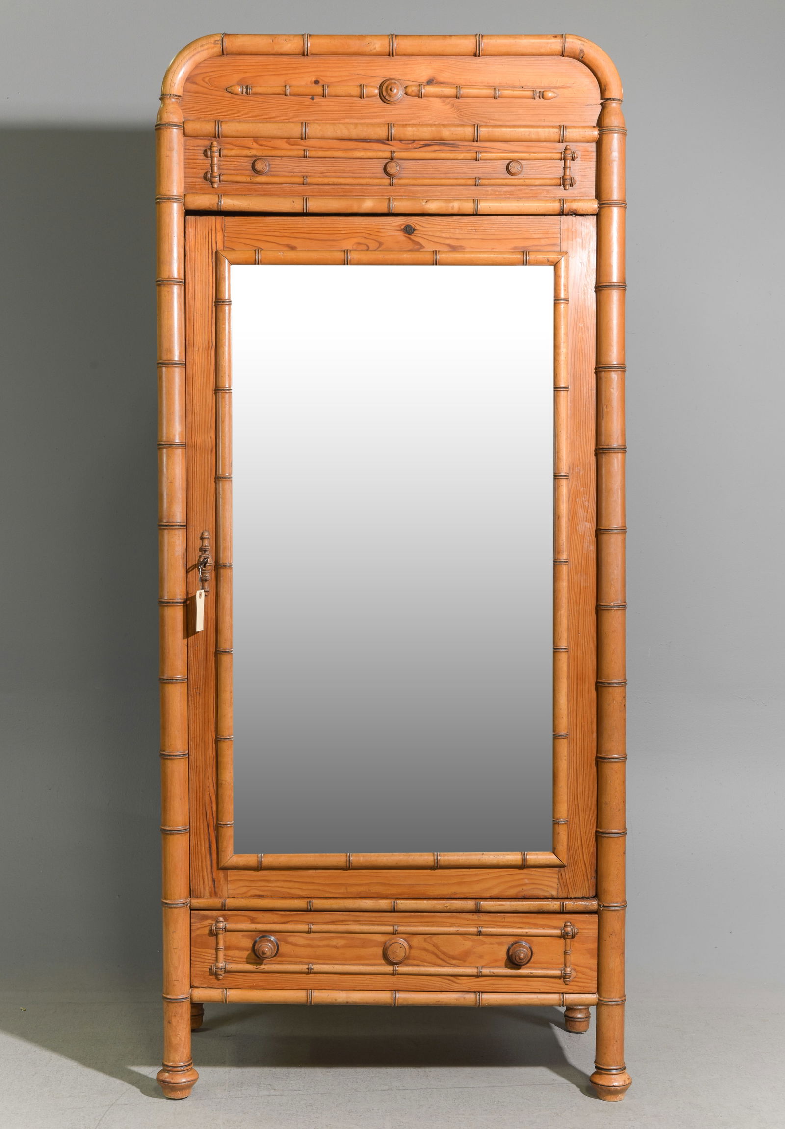 French Faux Bamboo Mirror Door Robe (1 of 3)
