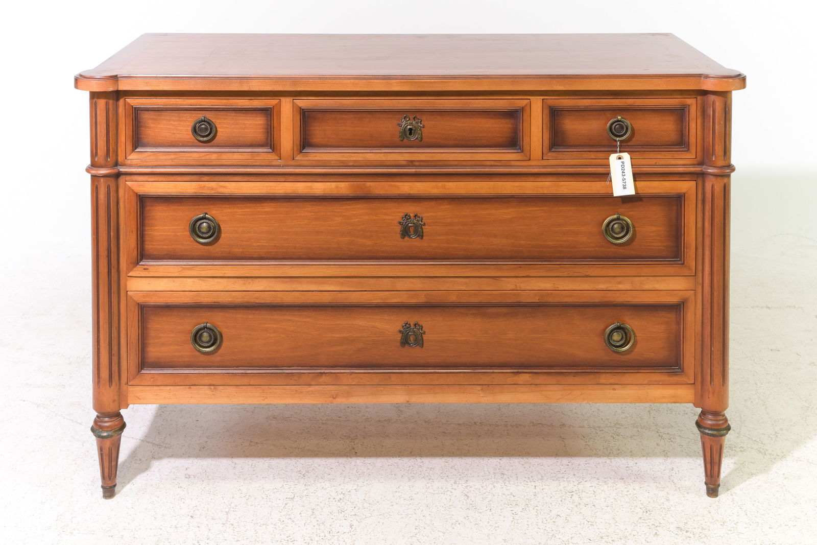 Louis XVI Style Five Drawer Cherry Chest (1 of 3)