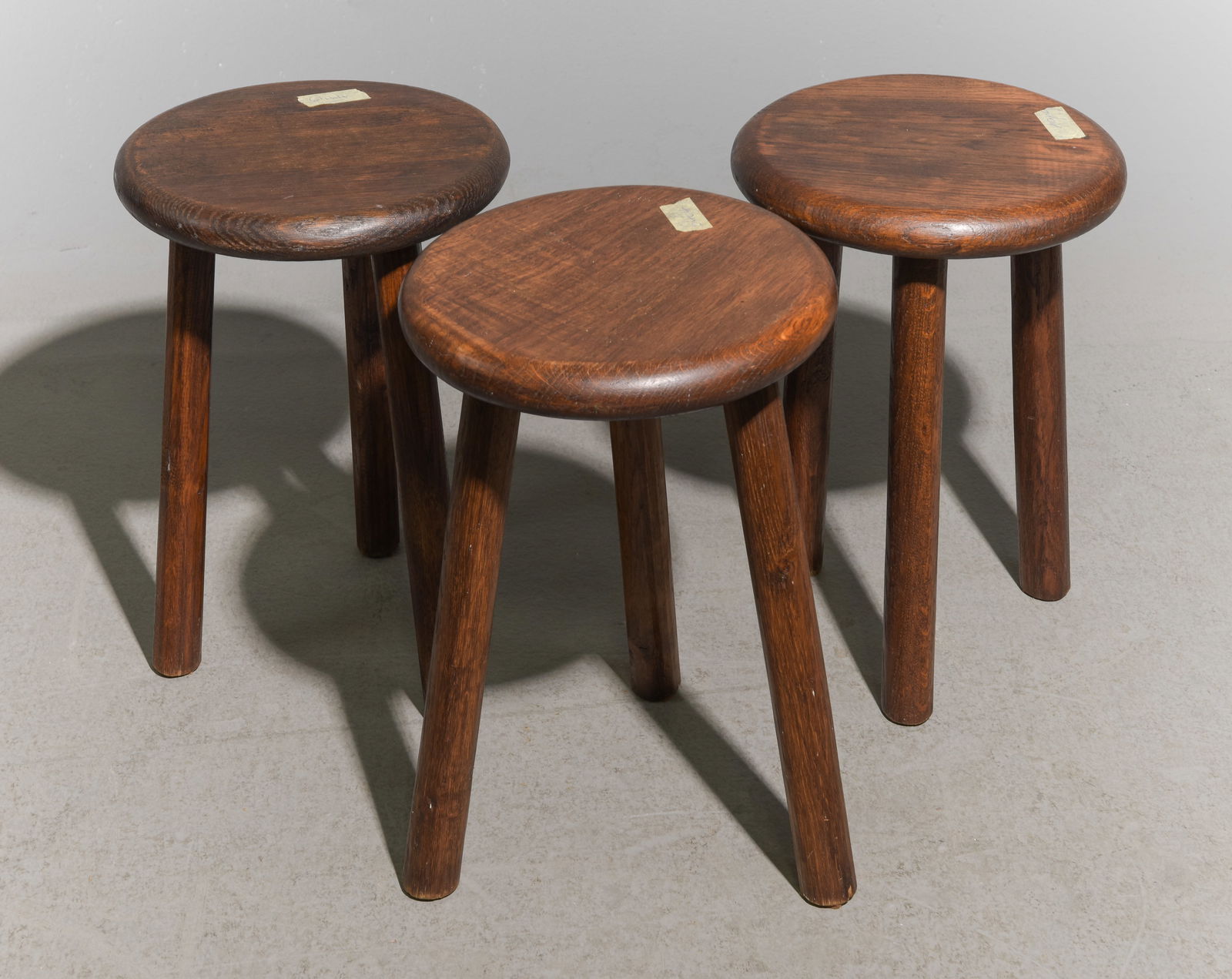 Three French Oak Milk Stools (1 of 4)