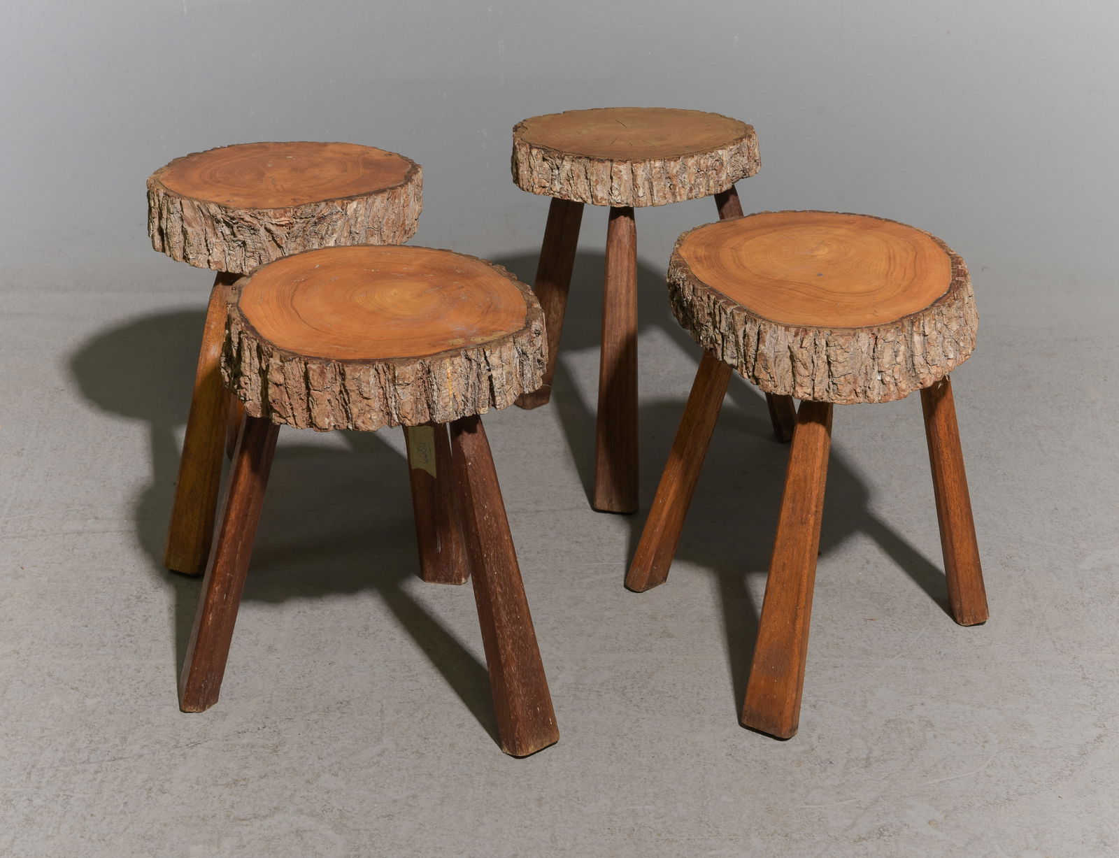 Four Natural Wood Stools (1 of 5)