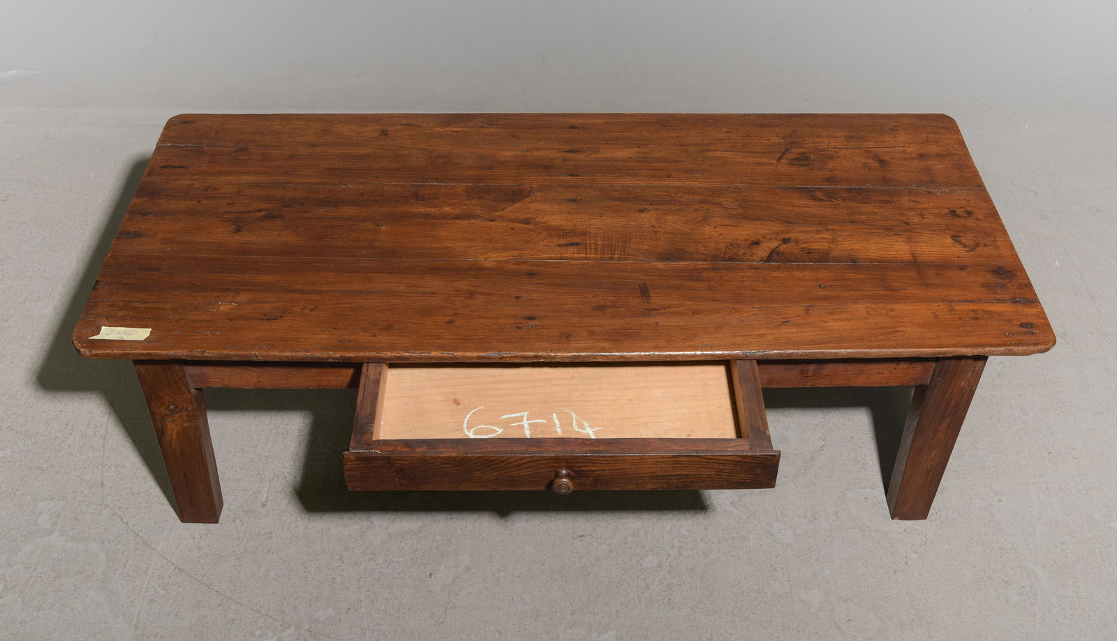 French Rustic Chestnut Coffee Table with Drawer - 2