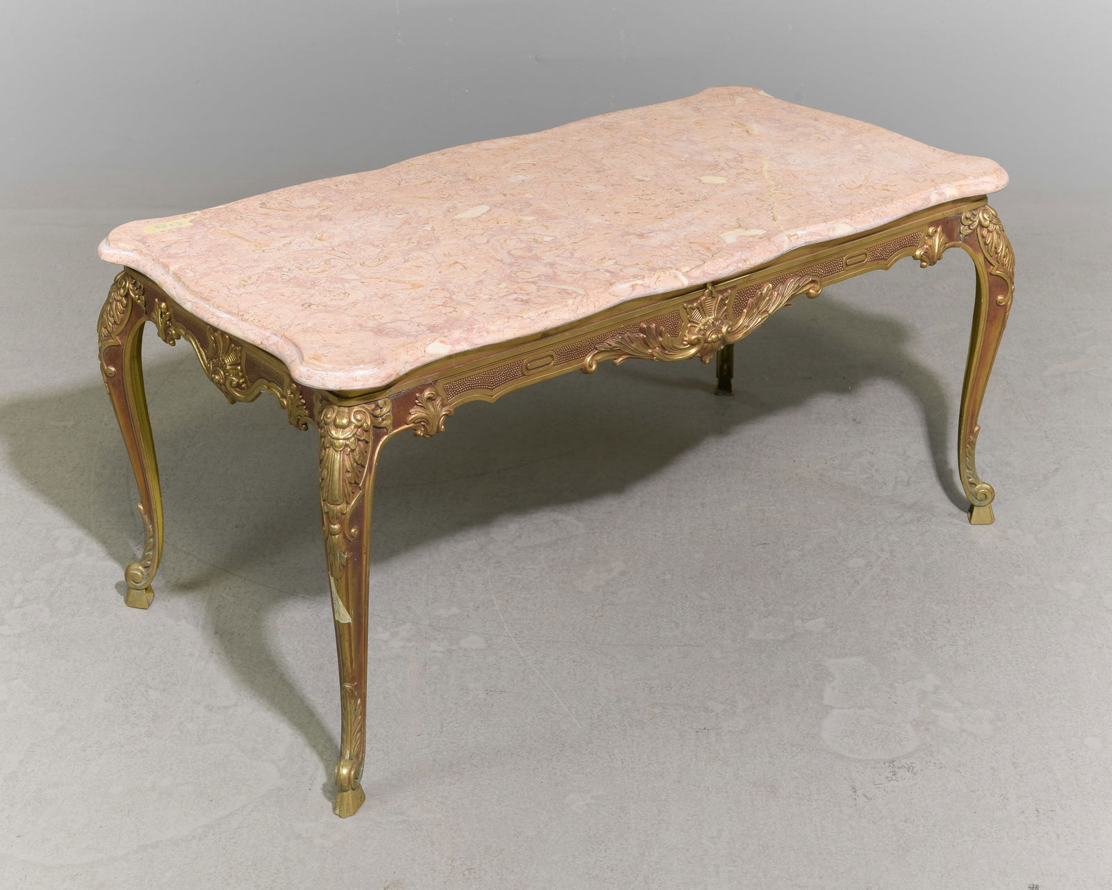Louis XV Style Brass Marble Top Coffee Table (1 of 4)