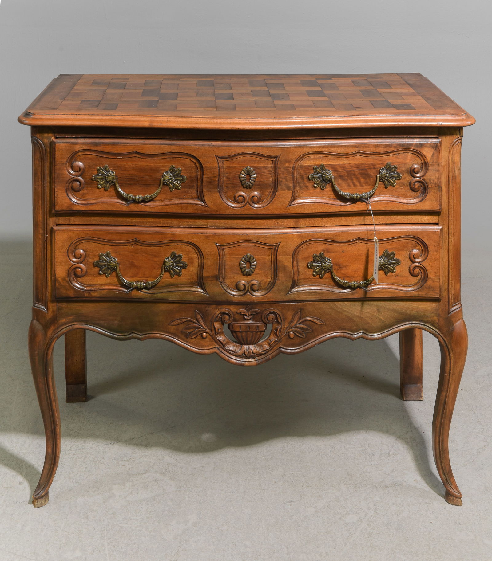 Louis XV Style Two Drawer Walnut Chest (1 of 5)