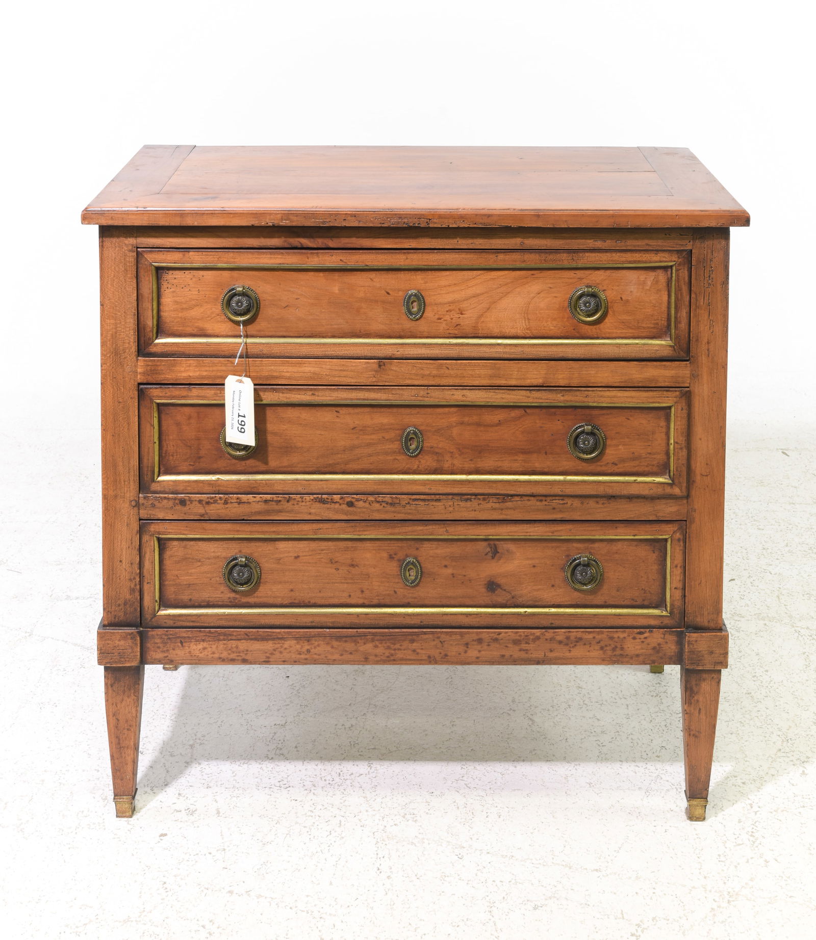 Louis XVI Style Small Three Drawer Chest / Bedside (1 of 5)