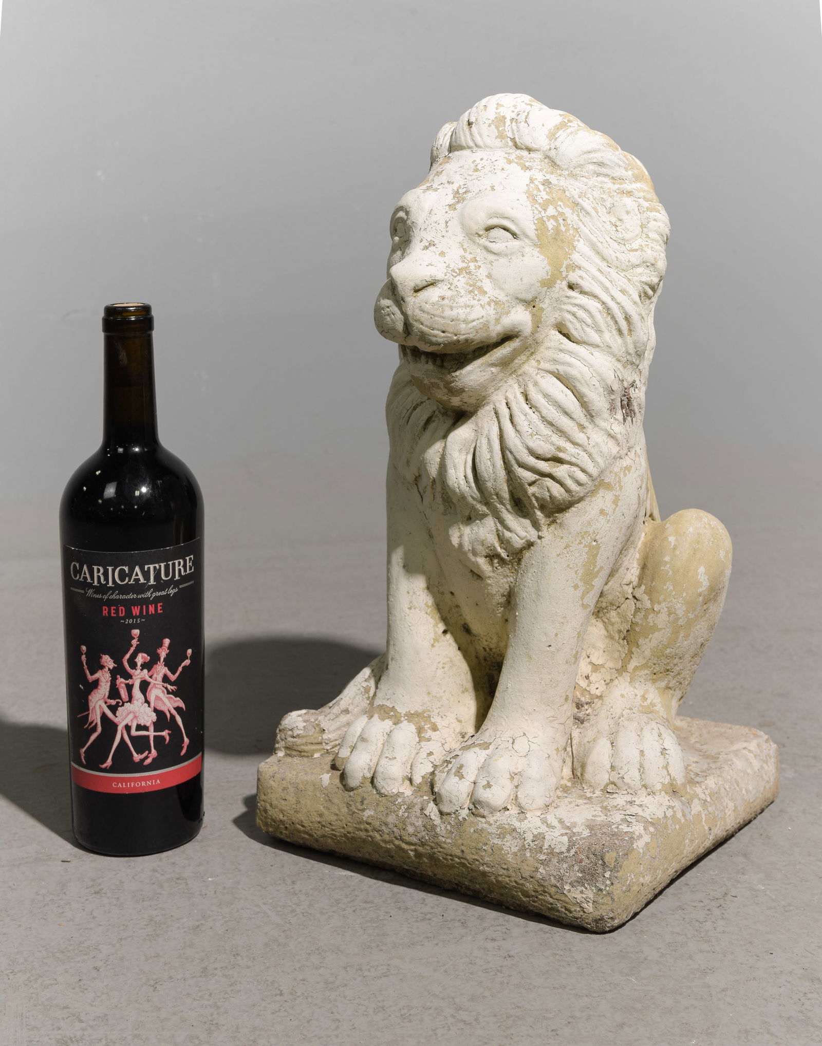 Cast Stone / Concrete Sitting Lion (1 of 4)