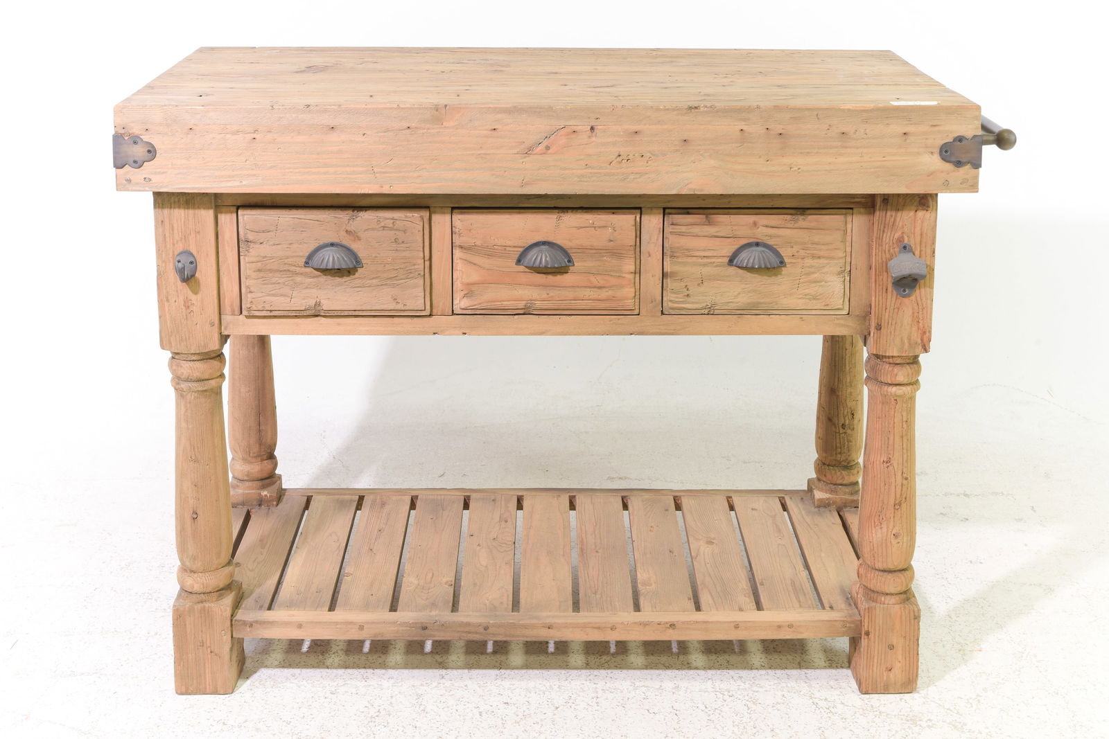 3 Drawer Farmhouse Style Kitchen Island (1 of 4)