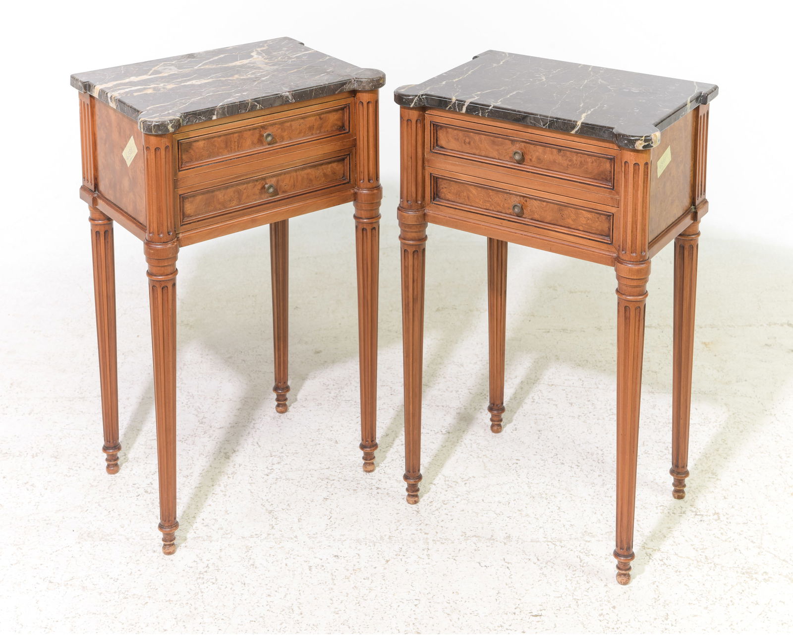 2 Louis XVI Style Marble Top Chests / Nightstands (1 of 4)