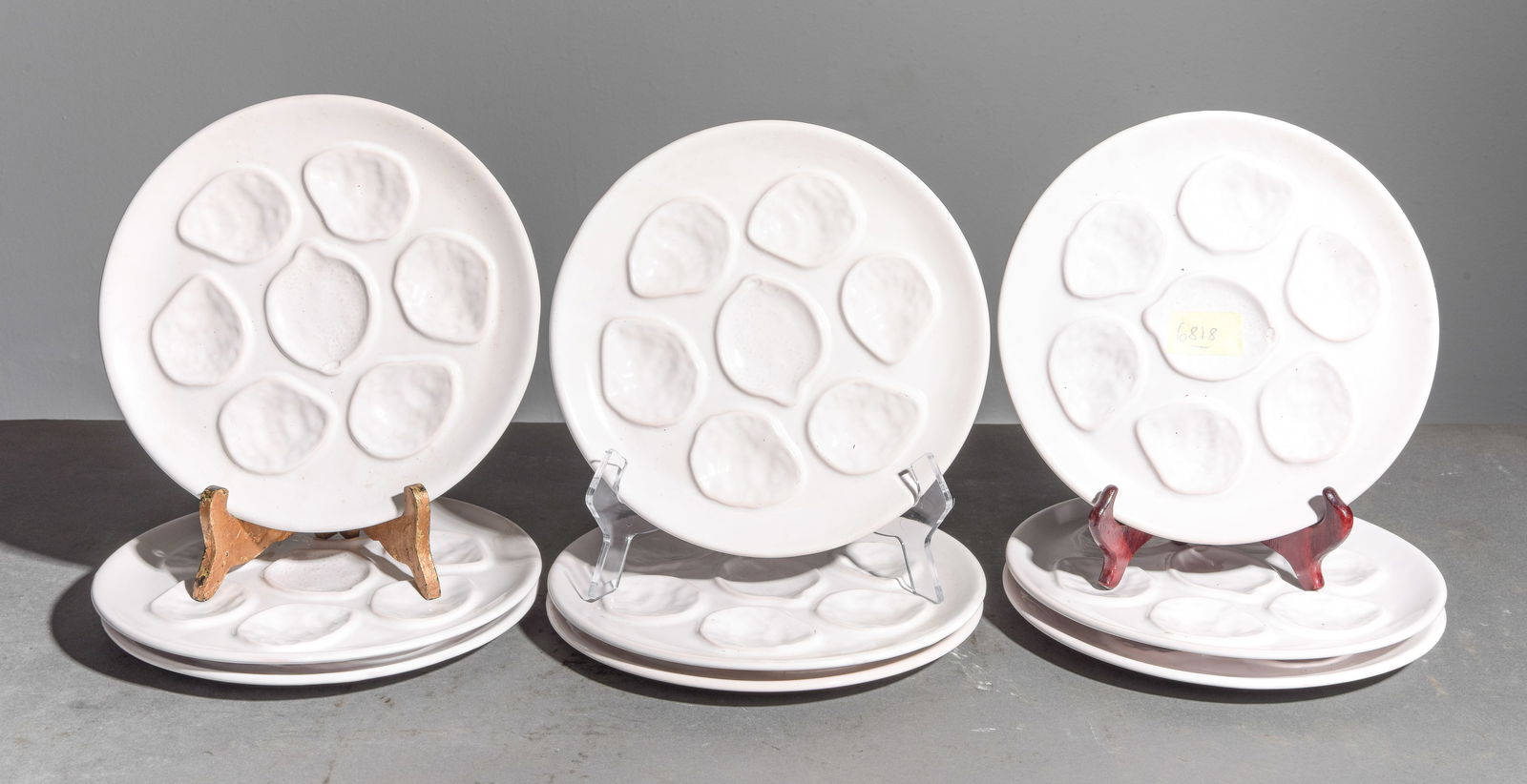 French Set of 9 Oyster Plates - Montmorency (1 of 4)