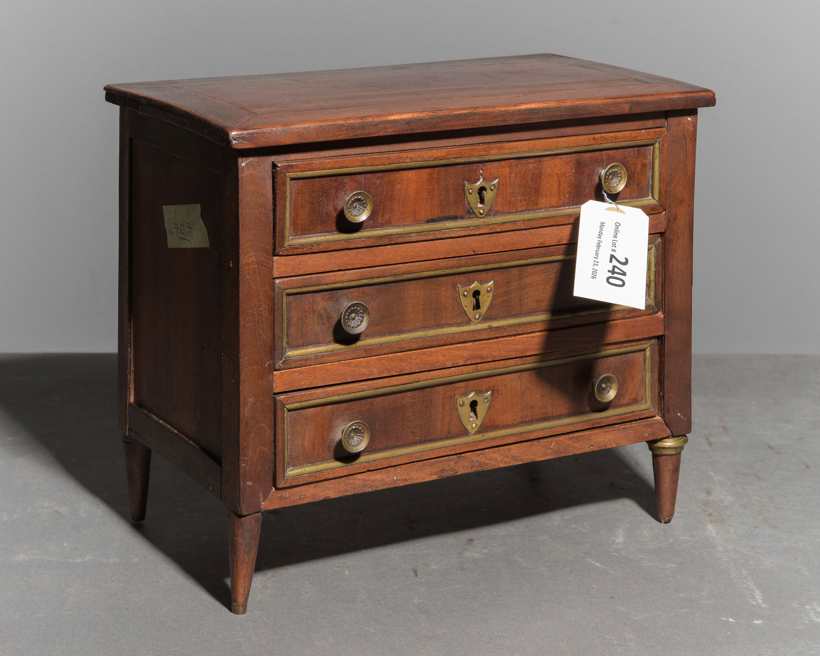 Louis XVI Style Salesman Sample Three Drawer Chest (1 of 3)