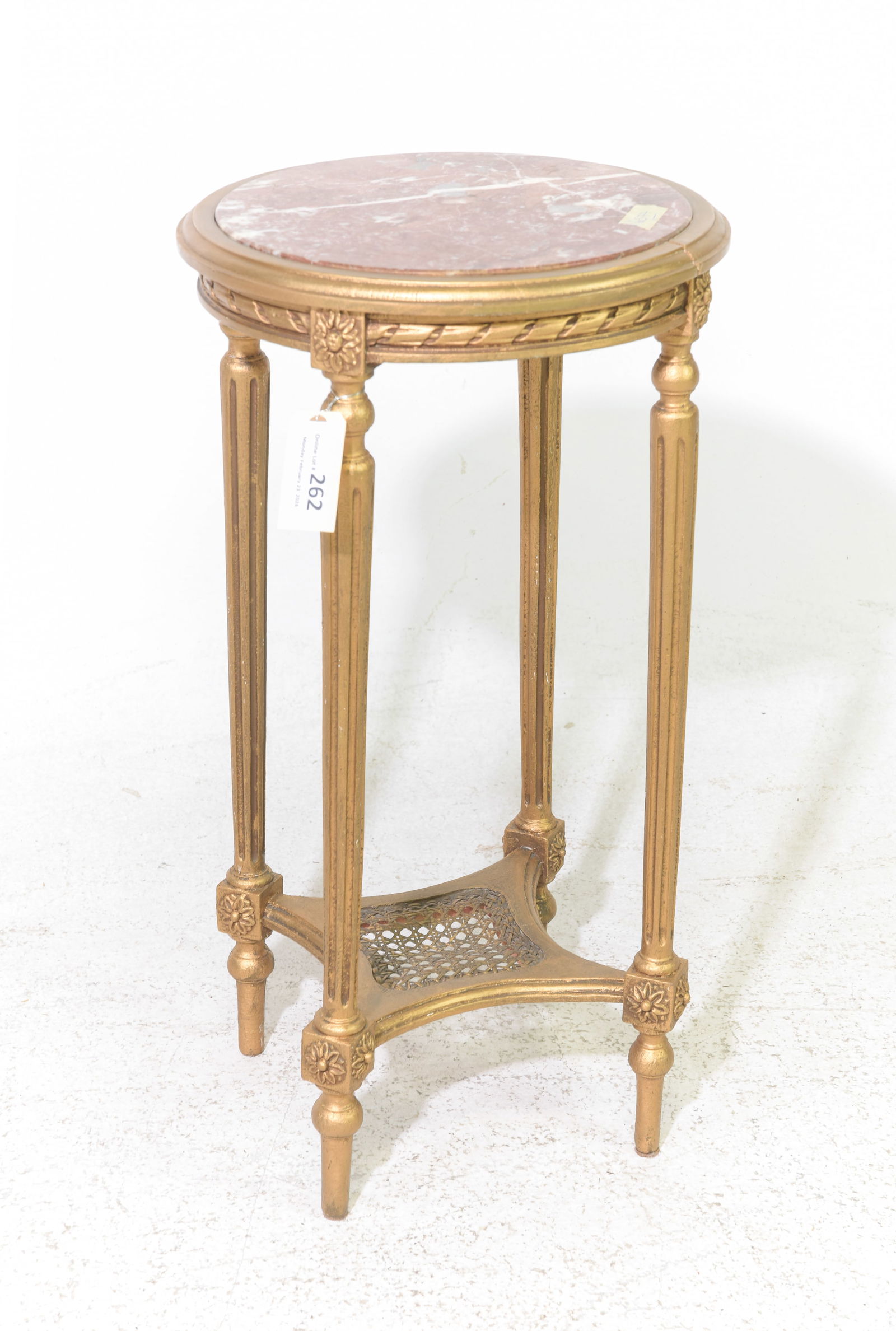 Louis XVI Style Inset Marble Top Pedestal (1 of 3)