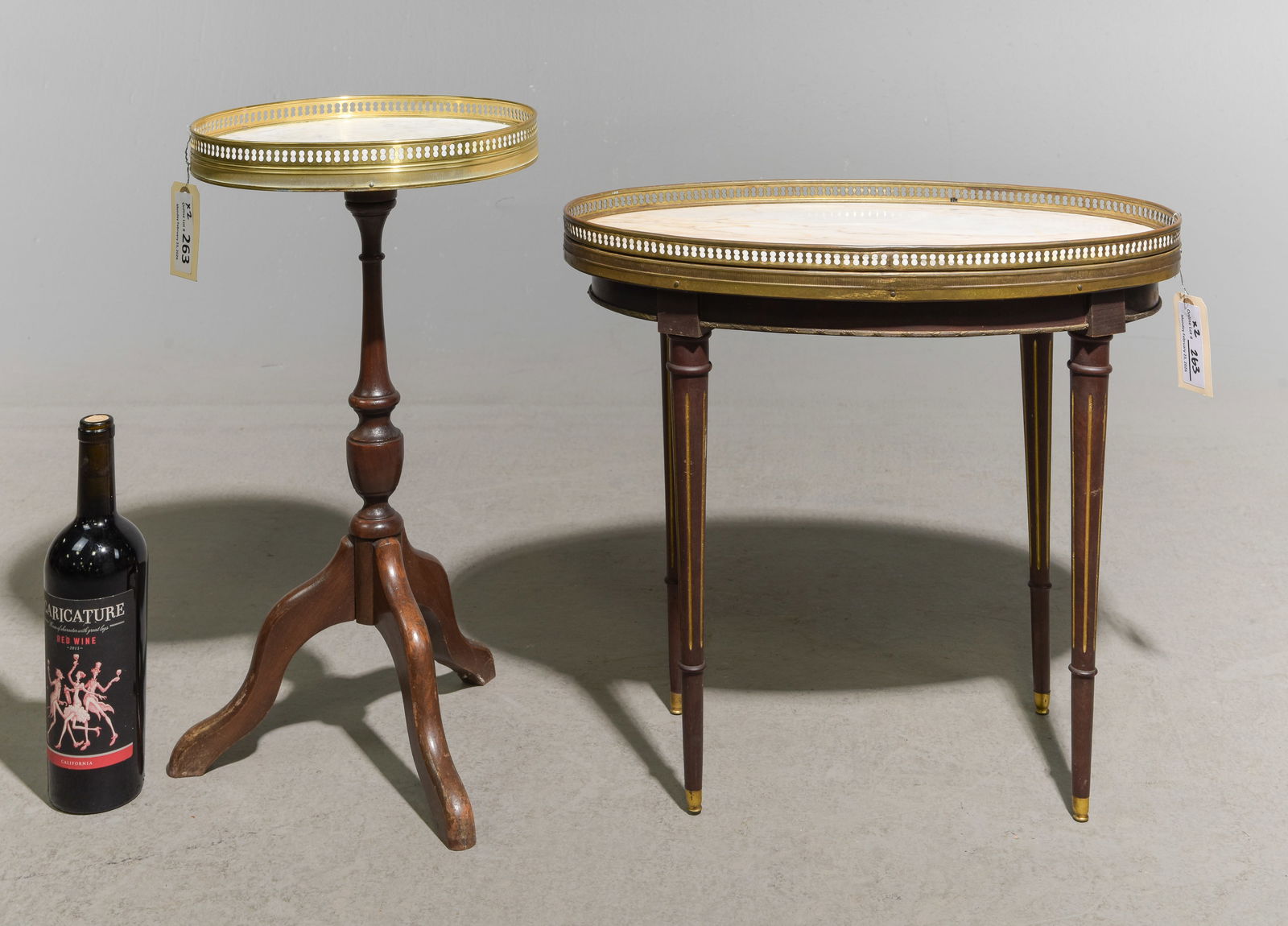 2 Louis XVI Style White Marble Top Petite Tables (1 of 3)