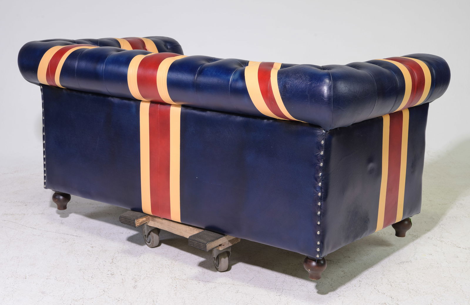 Union Jack Leather Button Tufted Sofa - 3