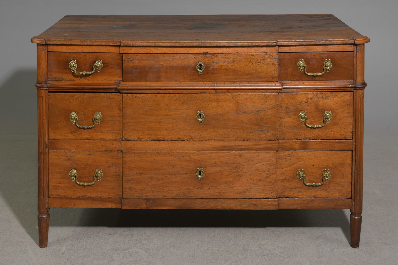 Louis XVI Style Walnut Five Drawer Chest (1 of 6)