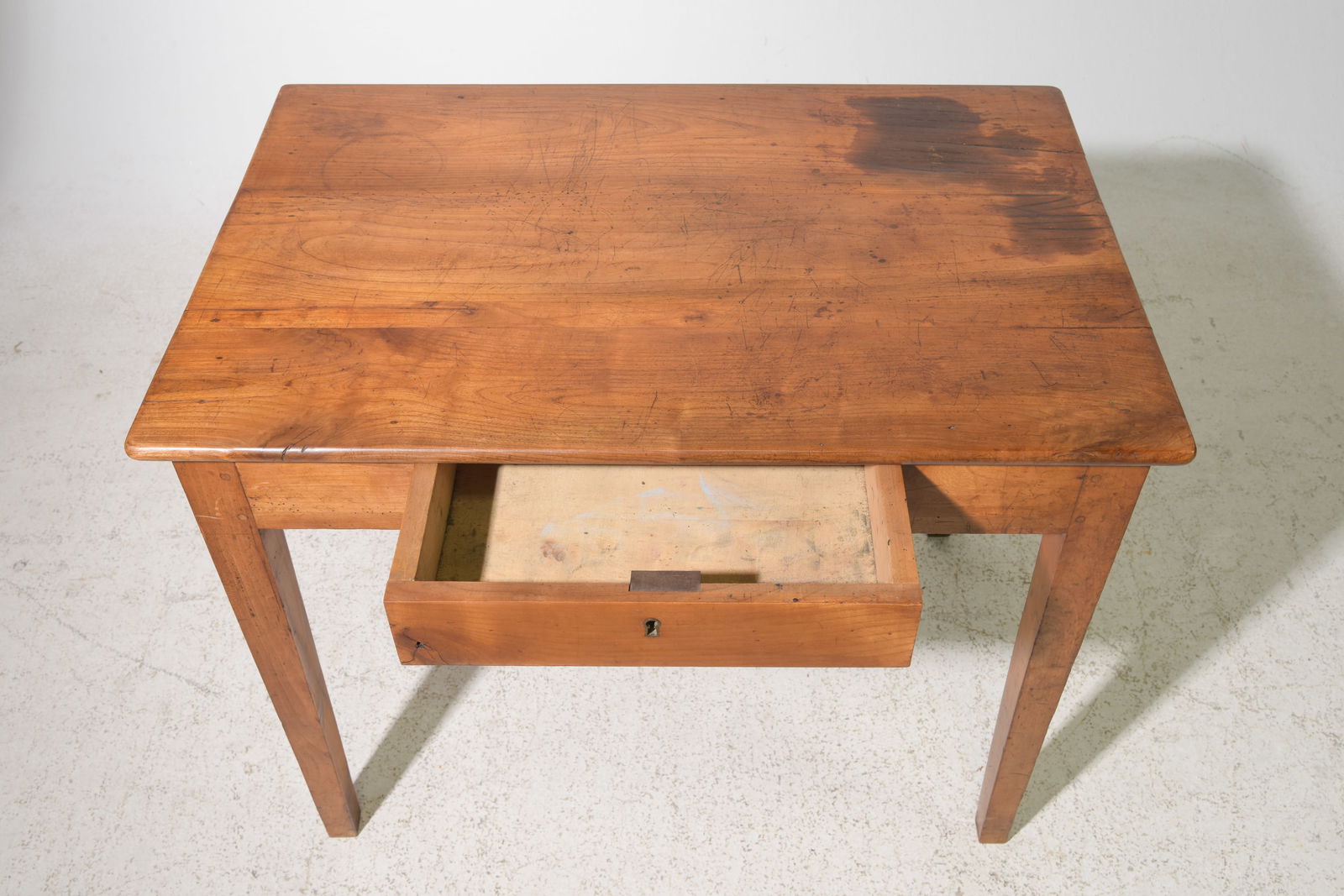 French Cherry Writing Table with Drawer - 2