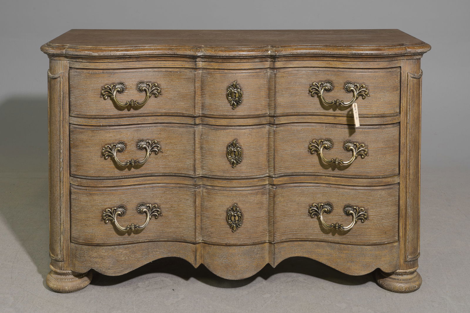 Painted Large Three Drawer Chest on Bun Feet: Painted Large Three Drawer Chest on Bun Feet - 36.25 in tall x 55 x 20